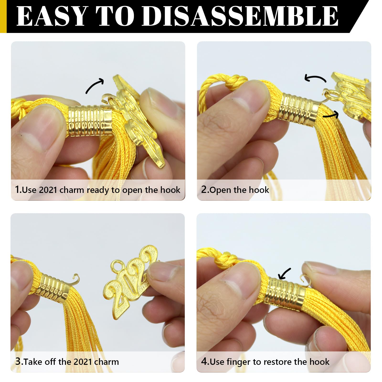 2025 Graduation Tassel with Gold Charm - Academic Commencement Accessory for High School & College Ceremonies - Perfect for Graduation Photos, Yearbooks & Celebrations