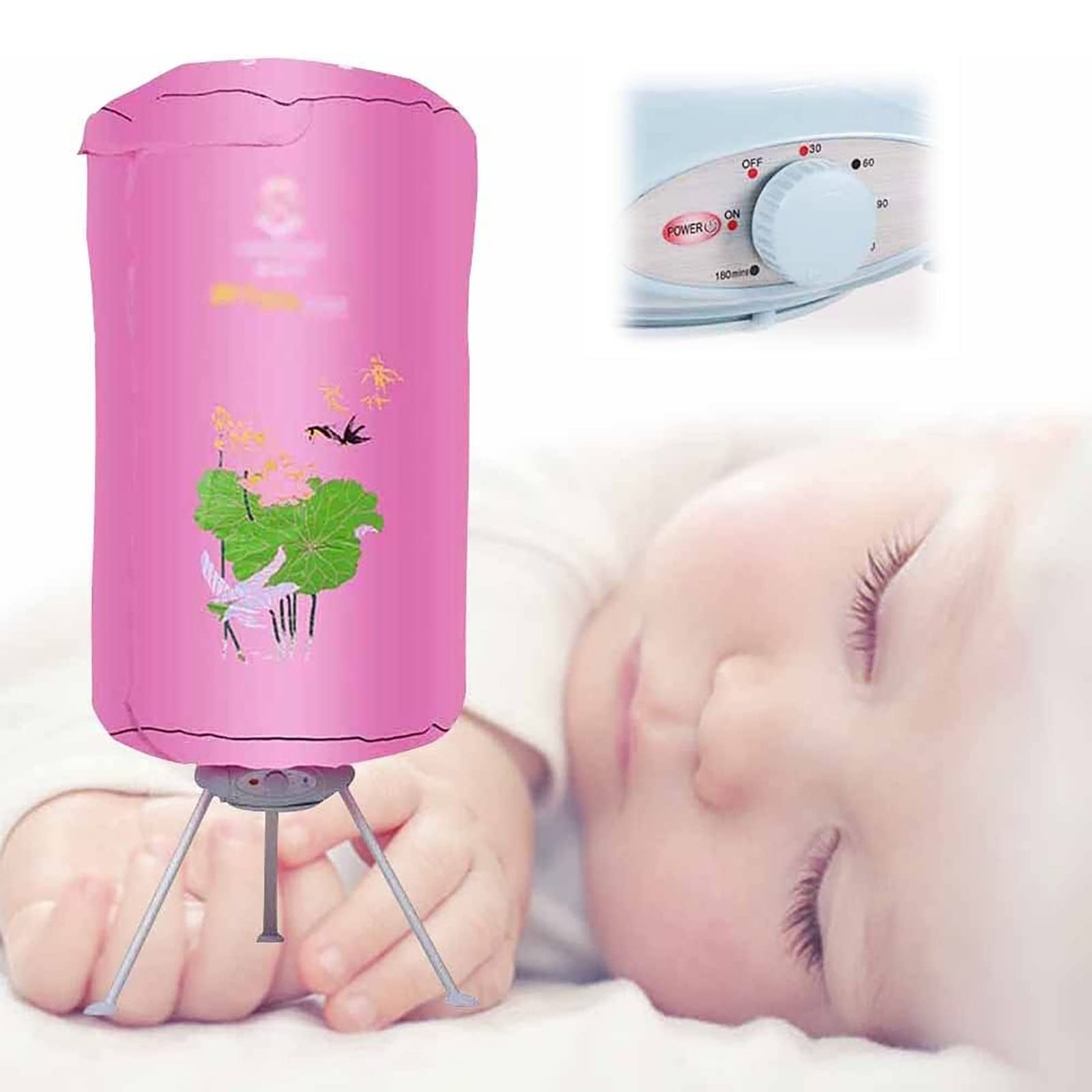 1000W Electric Clothes Dryer - Fast Drying Heated Airer with Timer, 15kg Capacity | Energy Efficient Pink Wardrobe Drying Rack for Indoor Laundry | Perfect for Apartments, Dorms & Small Spaces During Winter & Rainy Days
