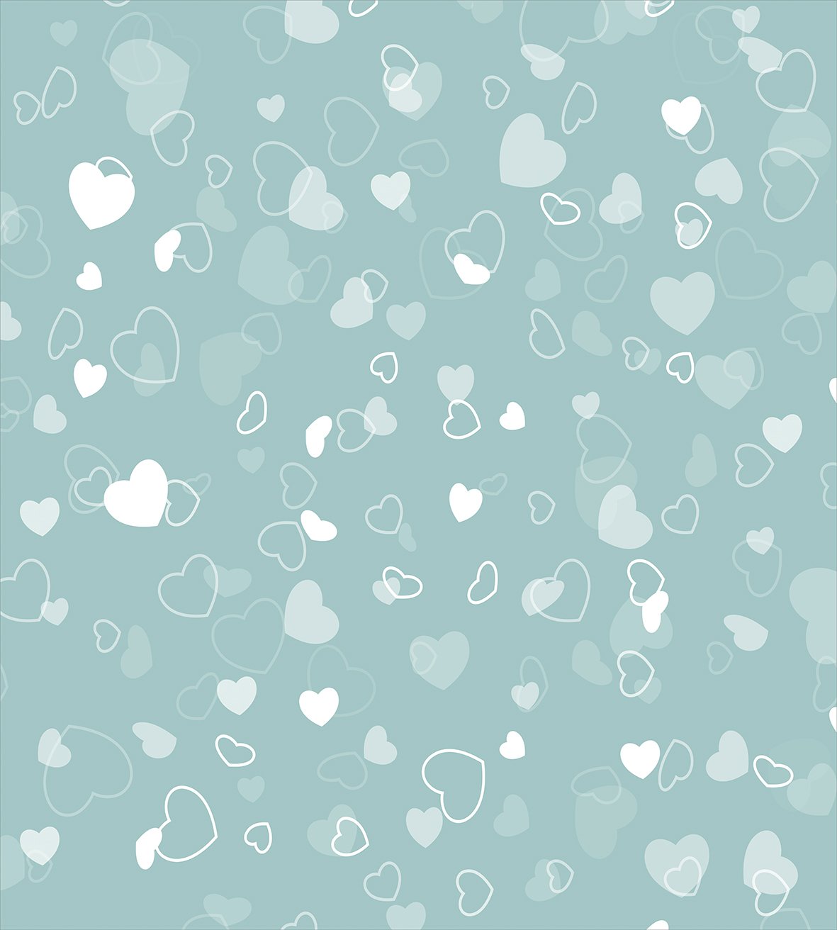 Ambesonne Seafoam Duvet Cover Set - Romantic Heart Motif Bedding with Abstract Design, 3-Piece King Size Set (Duvet Cover + 2 Pillow Shams) in Pale Blue Seafoam - Perfect for Valentine's Day Decor, Master Bedroom Makeover & Cozy Couples Retreat
