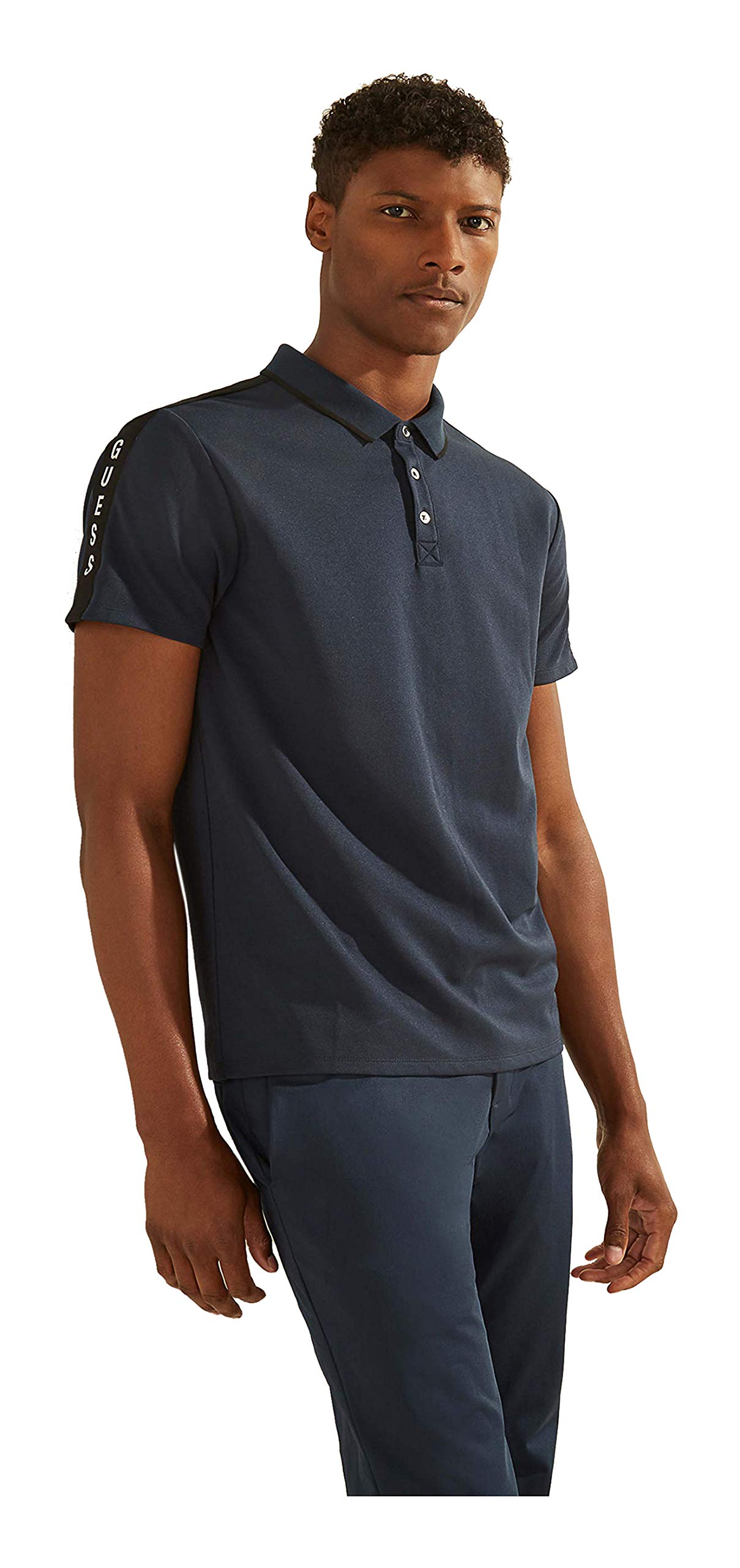 GUESS Men's Short Sleeve Polo Shirt - Classic Pique Cotton, Comfort Fit, Tape Trim - Perfect for Casual Wear, Office & Golf Outfits