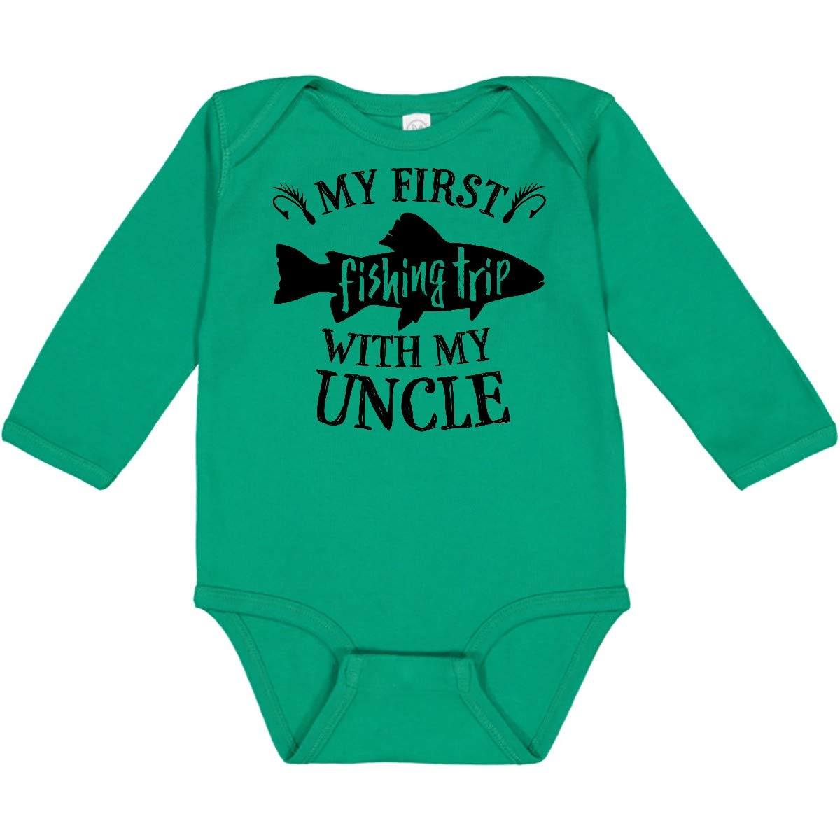 My First Fishing Trip with My Uncle - Adorable Long Sleeve Baby Bodysuit | Soft Cotton Creeper for Infants & Toddlers | Perfect for Outdoor Adventures & Family Photos