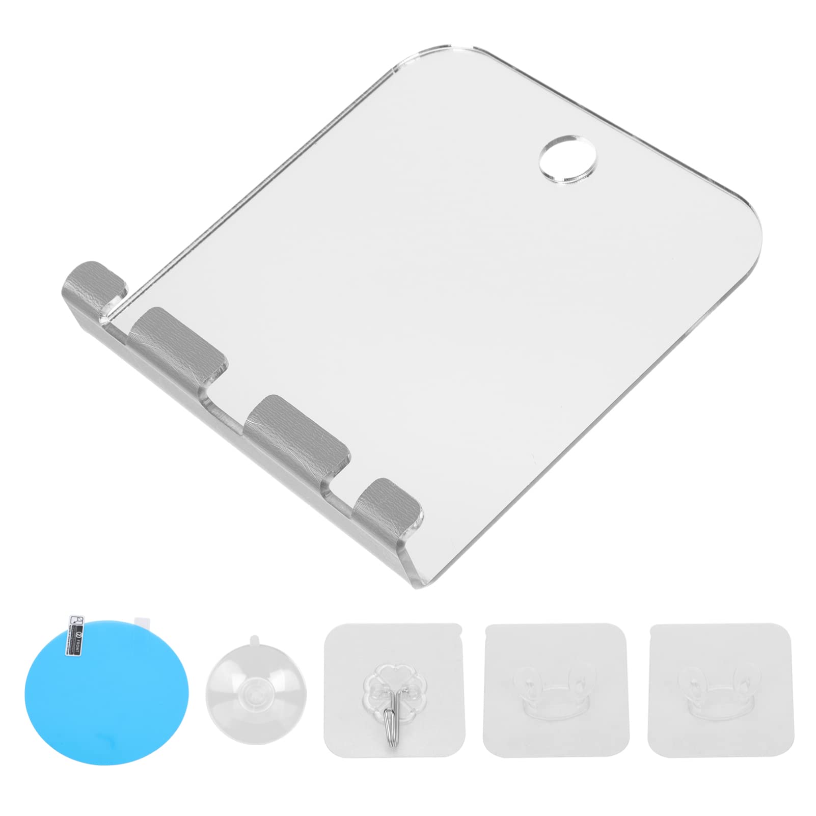 Fogless Shower Mirror Set - Square Acrylic Wall Mounted Mirror for Shaving & Makeup, Anti-Fog Bathroom Vanity Mirror with Suction Cups, Travel-Friendly Design - Perfect for Shaving, Grooming & Travel Use
