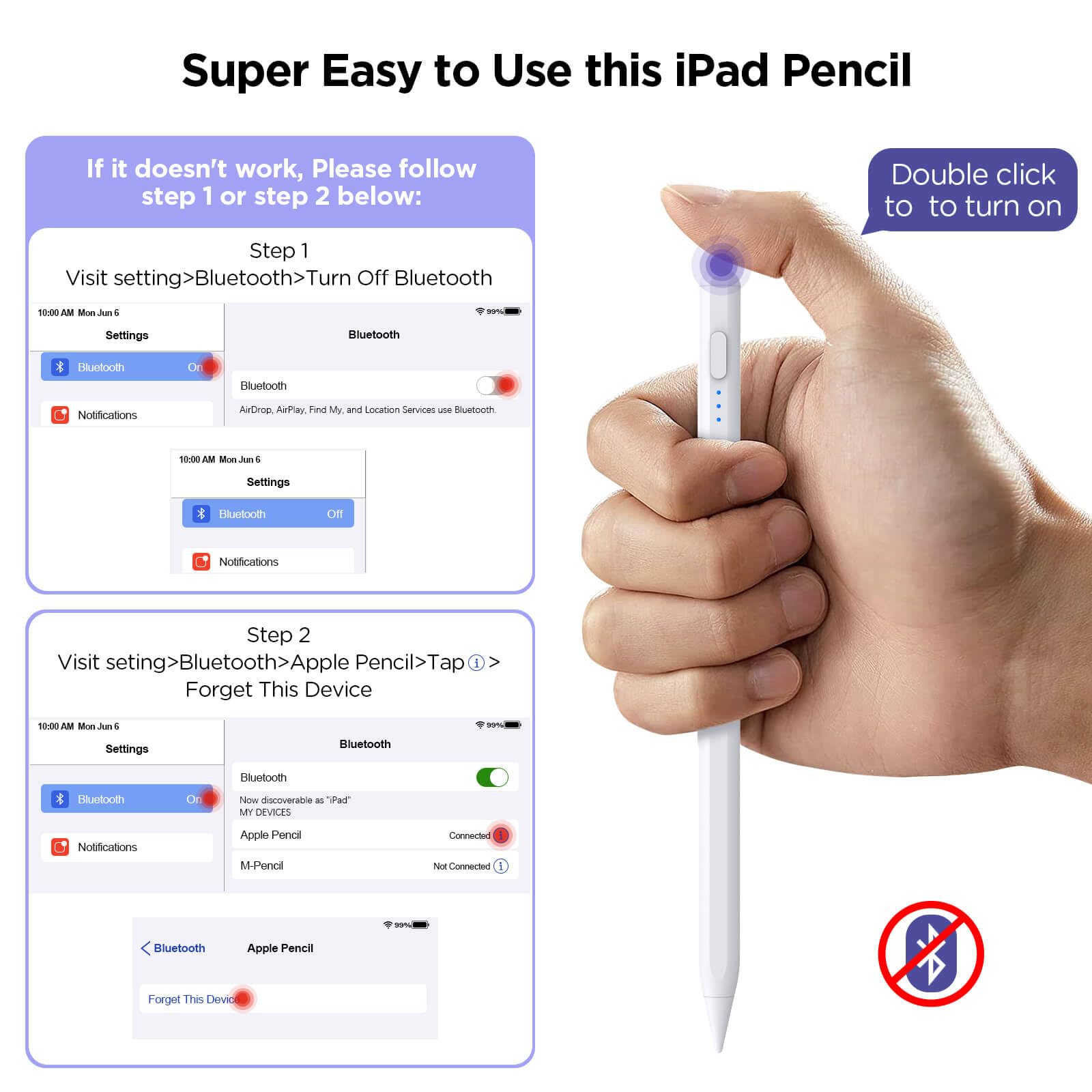 Premium Stylus Pen for iPad Pro/Air/Mini - Fast Charging in 15 Minutes with Palm Rejection & Tilt Sensitivity - Perfect for Digital Art, Note Taking & Professional Design Work
