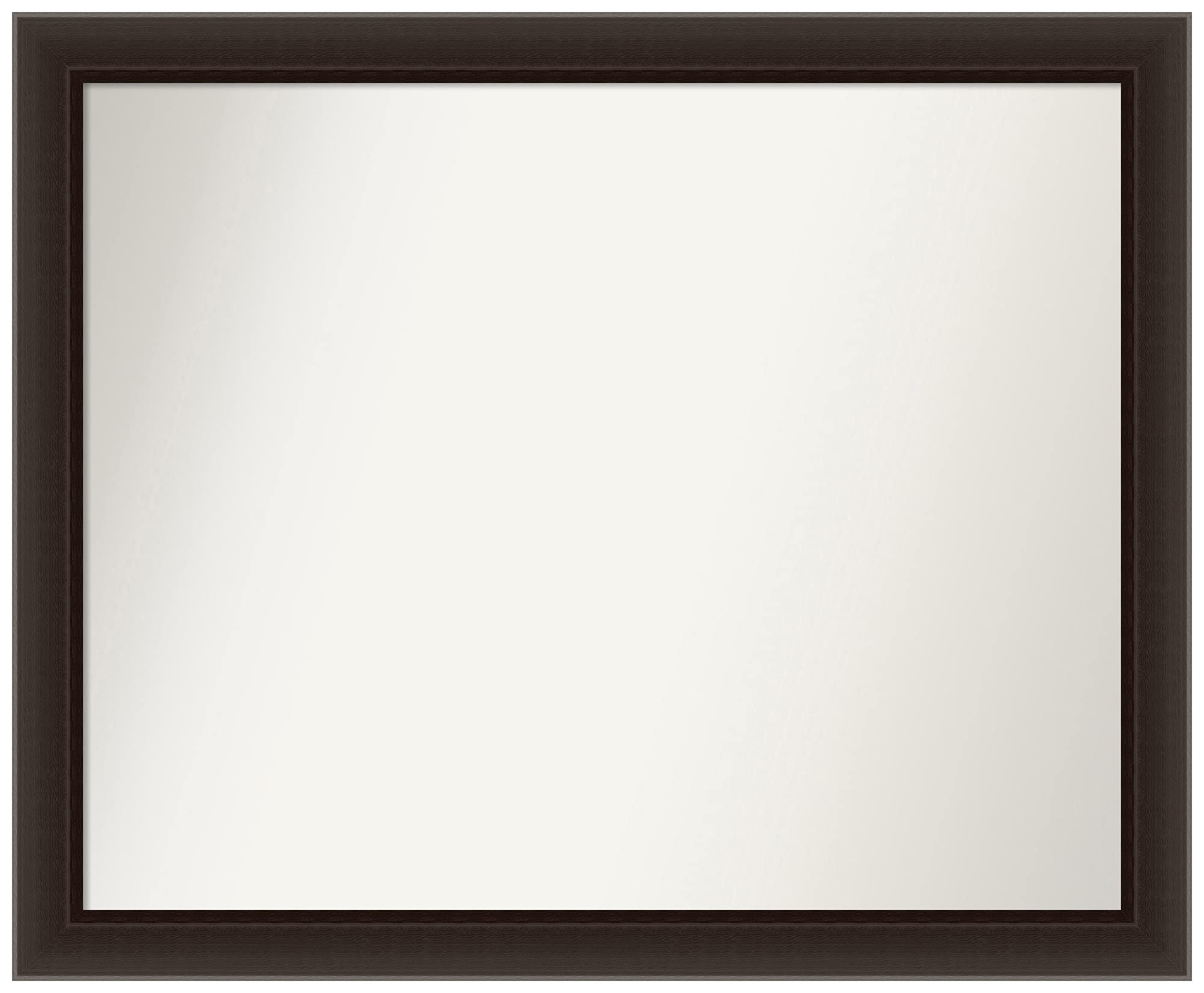 Amanti Art Non-Beveled Custom Wall Mirror - 27.5 x 33.5 Inches, Romano Espresso Narrow Frame - Bathroom, Living Room, Bedroom Decor - Various Custom Sizes Available - Brown Wooden Mirror for Home & Office