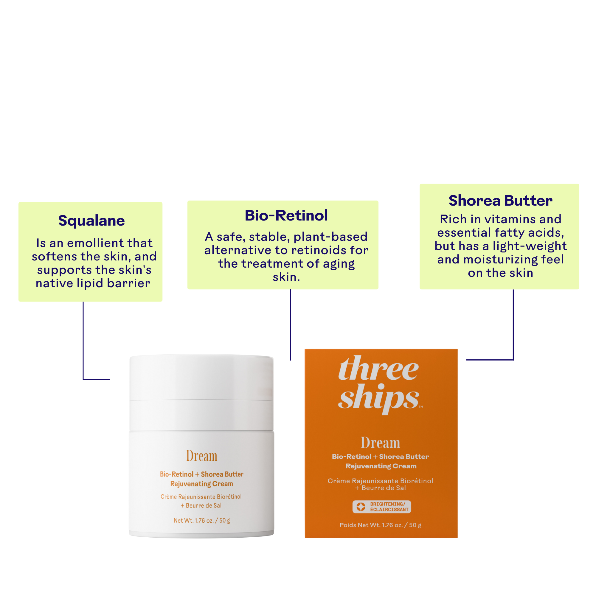 Dream Bio Retinol + Shorea Butter Anti-Aging Face Cream for Wrinkles & Fine Lines - Hydrating Night Moisturizer for Glowing Skin | Perfect for Daily Skincare Routine & Nighttime Rejuvenation