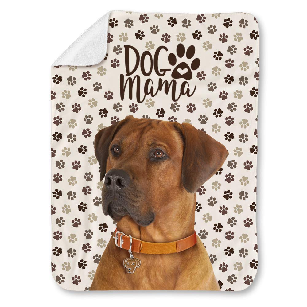 Premium Rhodesian Ridgeback Dog Blanket - Ultra Soft Sherpa Throw with Custom Dog Portrait & Name - Personalized Memorial Gift for Pet Lovers - Perfect for Couch, Bed & Home Decor