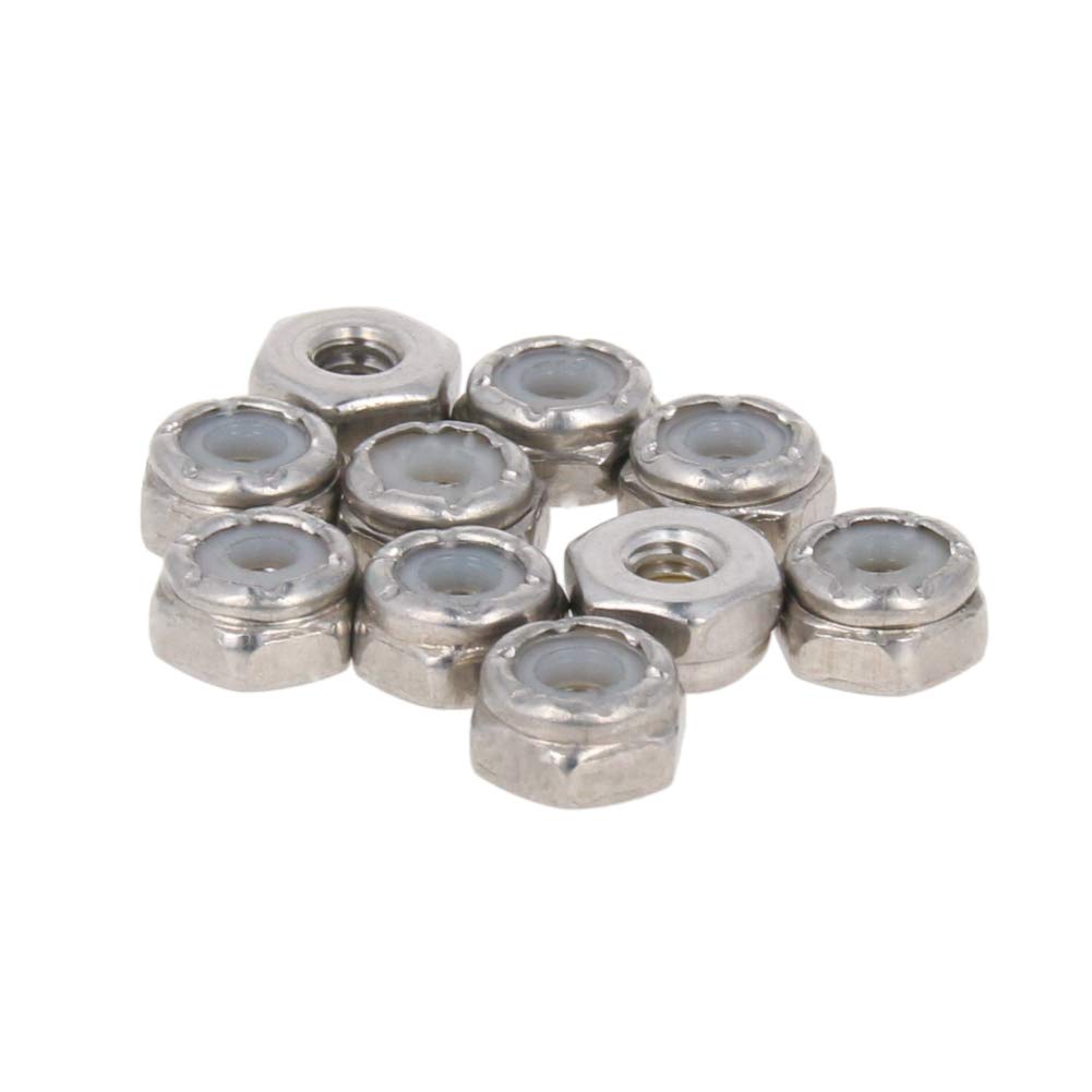 MroMax 6#32 Nylon Insert Hex Lock Nuts - 304 Stainless Steel Hex Drive Fasteners (20pcs) | Industrial & Construction Bolted Joint Hardware for Machinery, Automotive, and DIY Projects