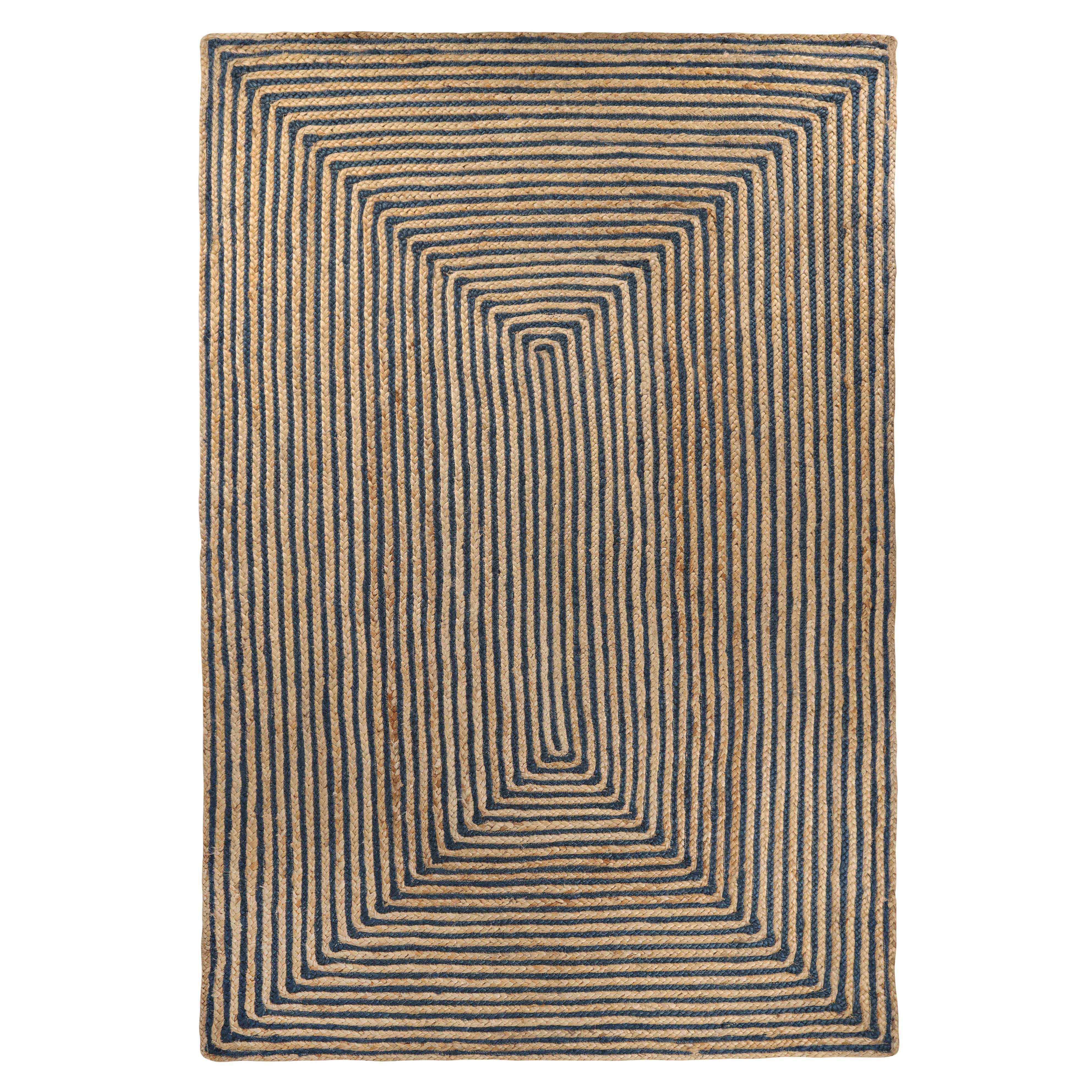 Braided Jute Reversible Handwoven Area Rug - Natural Fiber Floor Mat for Living Room, Bedroom, Patio - Eco-Friendly Indoor Outdoor Decor