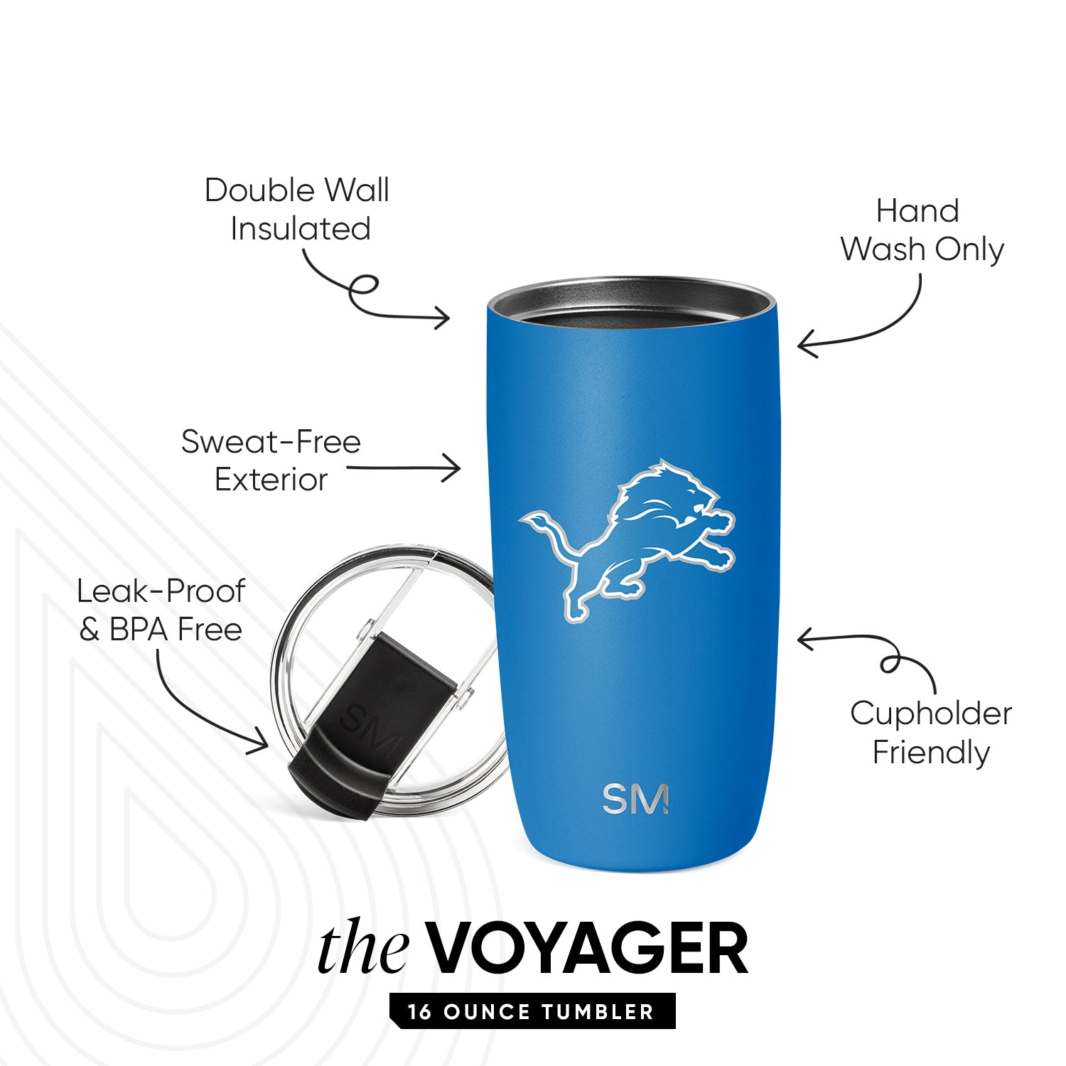 NFL Voyager Stainless Steel Tumbler with Clear Flip Lid & Straw - 20oz Insulated Travel Mug for Hot & Cold Drinks - Perfect for Football Games, Camping & Office Use