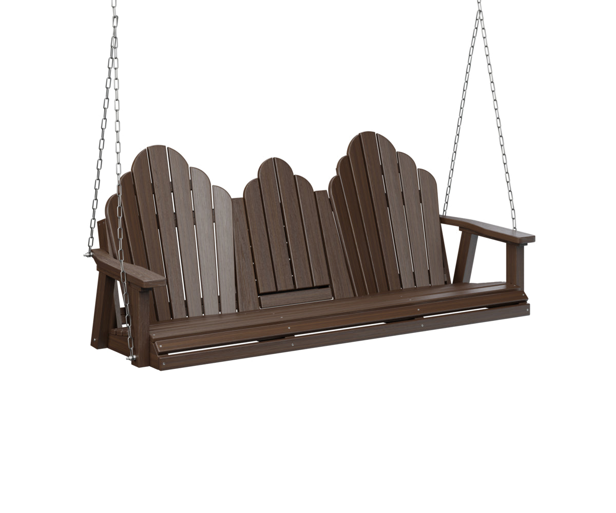 Berlin Gardens Cozi Back 3-Seat Porch Swing with Cup Holder Console - Perfect for Outdoor Patio, Garden, and Backyard Relaxation