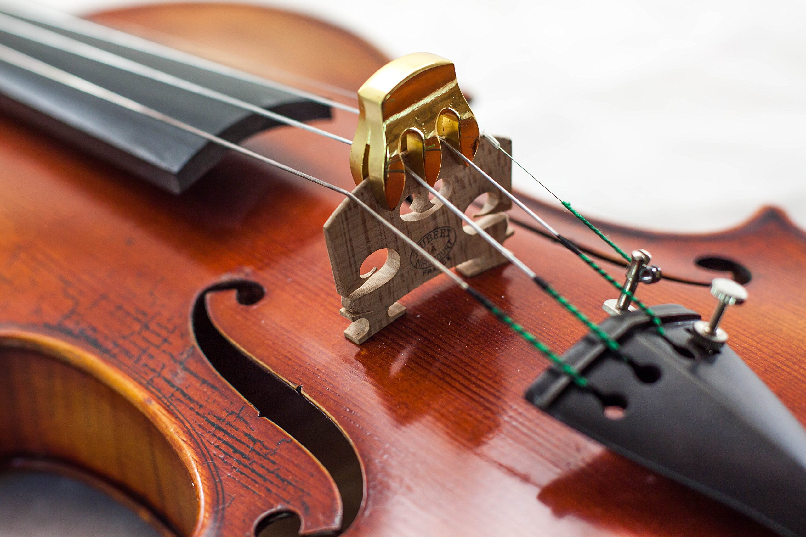 Premium Gold Metal Acoustic Violin Mute - Professional Sound Dampener for Practice & Performance - Perfect for Quiet Rehearsals, Studio Recording & Home Practice