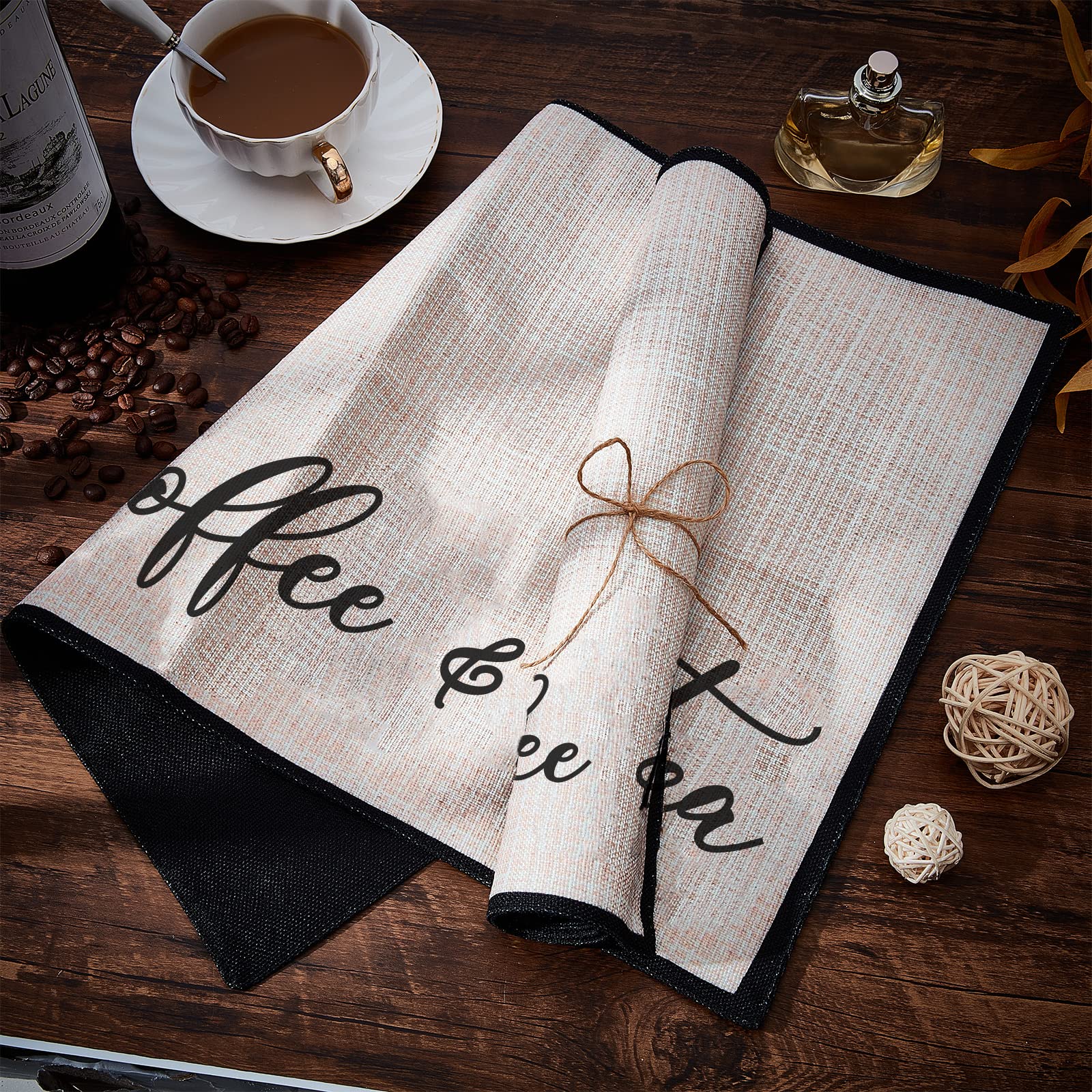 CRASPIRE Coffee Bar Set - 2-Piece Burlap Coffee Maker Mats, 20