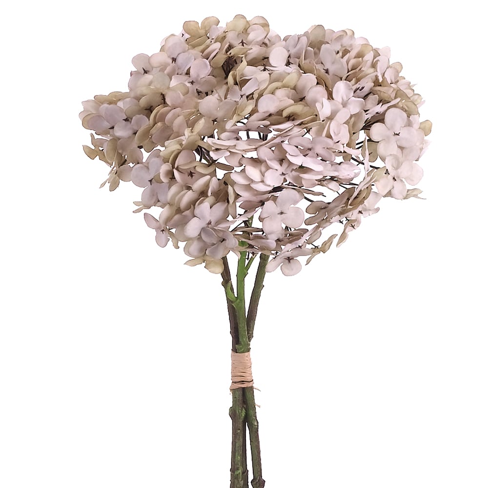 12-Piece Taupe Hydrangea Silk Flower Bouquet - Realistic Artificial Floral Arrangement for Home Decor, Wedding Centerpieces, and Party Decorations