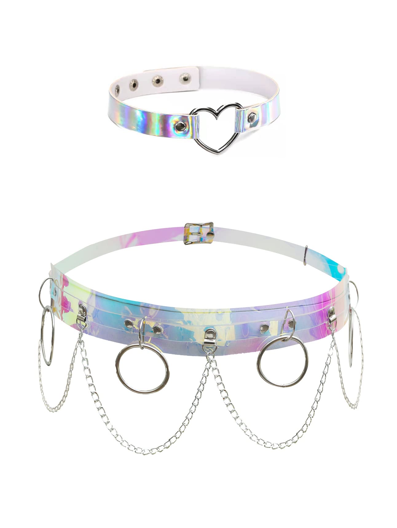 TOPACC Holographic Rave Belt for Women - Iridescent Cosplay Accessory for EDM Festivals, Rave Parties & Themed Events