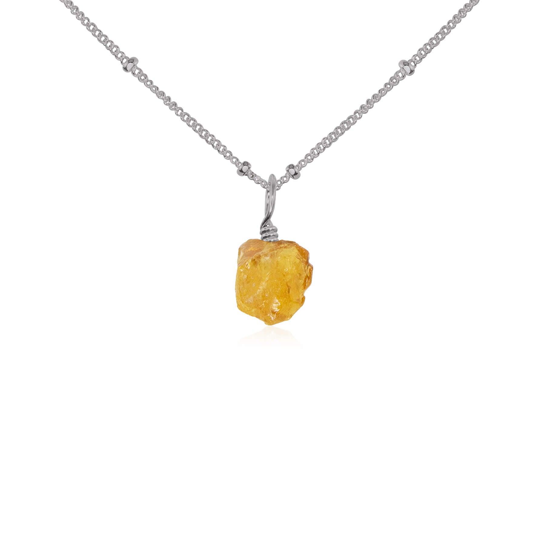 Natural Raw Citrine Pendant Necklace - Dainty Healing Crystal Jewelry for Women - Perfect for Meditation, Energy Healing & Everyday Wear