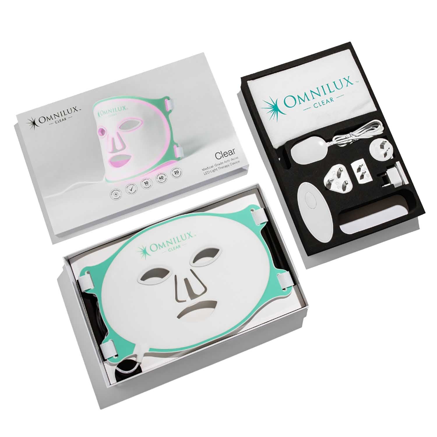 Omnilux Clear Mask - LED Light Therapy Facial Mask for Anti-Aging & Skin Rejuvenation | At-Home Skincare Treatment for Wrinkles, Acne & Hyperpigmentation | Perfect for Daily Use & Spa Nights