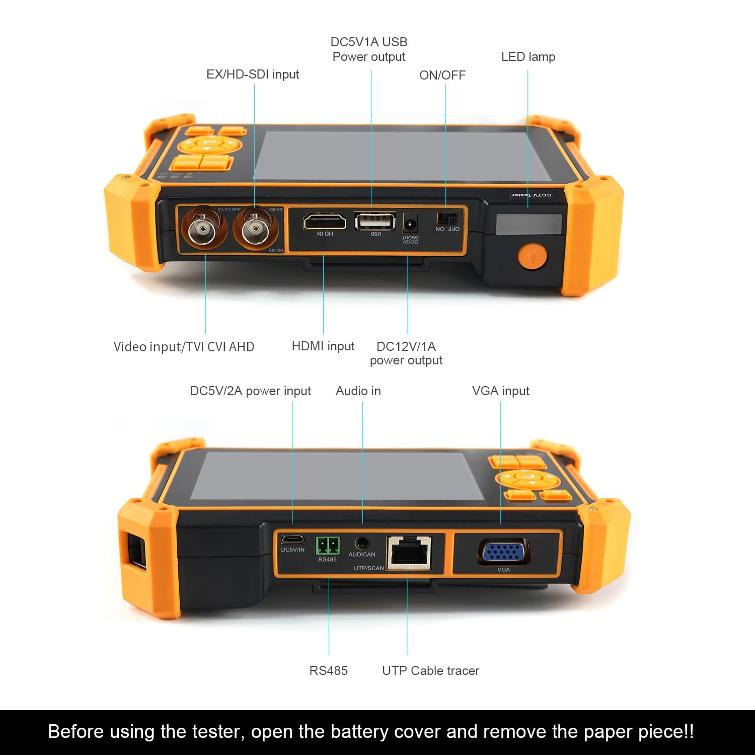 WANLUTECH HD-3200C 8MP CCTV Camera Tester with 5