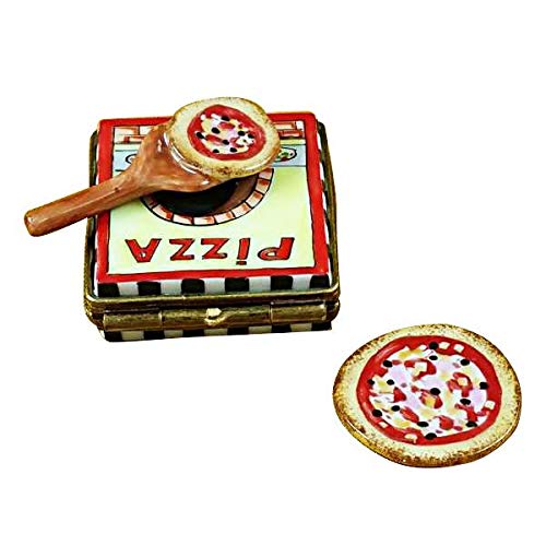 Authentic Limoges Porcelain Pizza Box Figurine from France - Handcrafted Collectible for Home Decor & Gift Giving