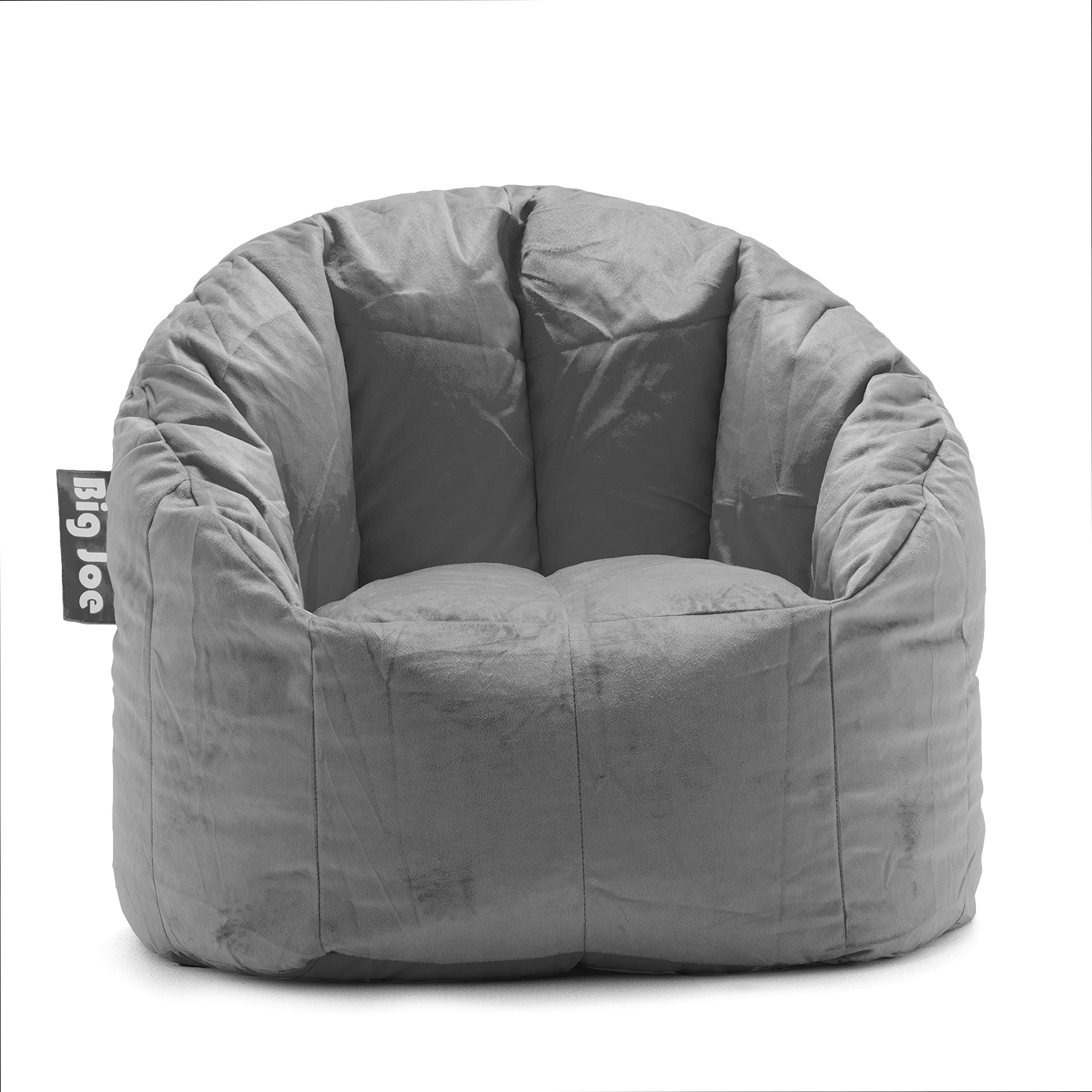 Big Joe Milano Medium Gray Plush Bean Bag Chair - Dorm Smartmax Spicy Lime - Perfect for College Dorms, Gaming Rooms & Lounge Areas