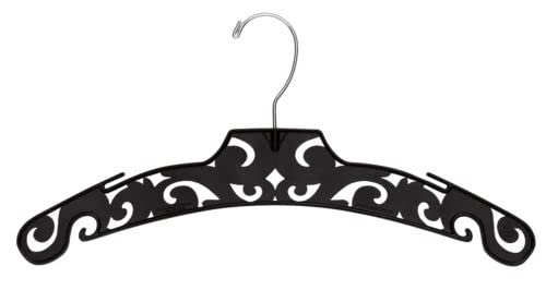 Premium Black Carved Plastic Dress Hangers - Pack of 50 - Space Saving Closet Organizers for Shirts, Blouses, Jackets & Coats - Ideal for Retail Stores, Boutiques & Home Wardrobe Organization