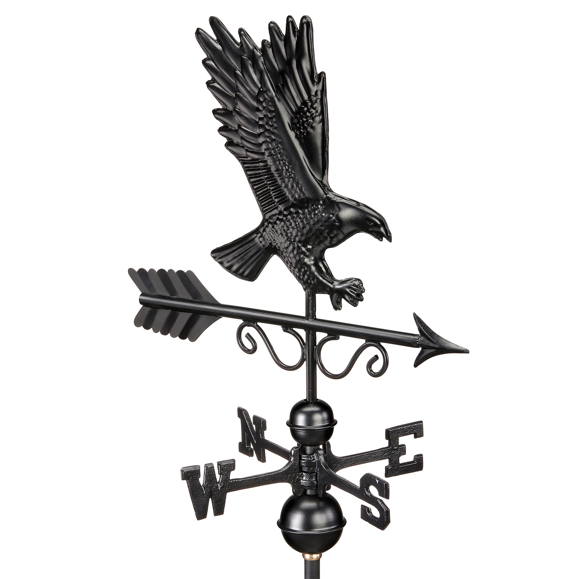 Black Aluminum Majestic Eagle Weathervane - Classic Garden & Roof Decor for Outdoor Elegance | Perfect for Farmhouse, Barn, or Patio Decoration