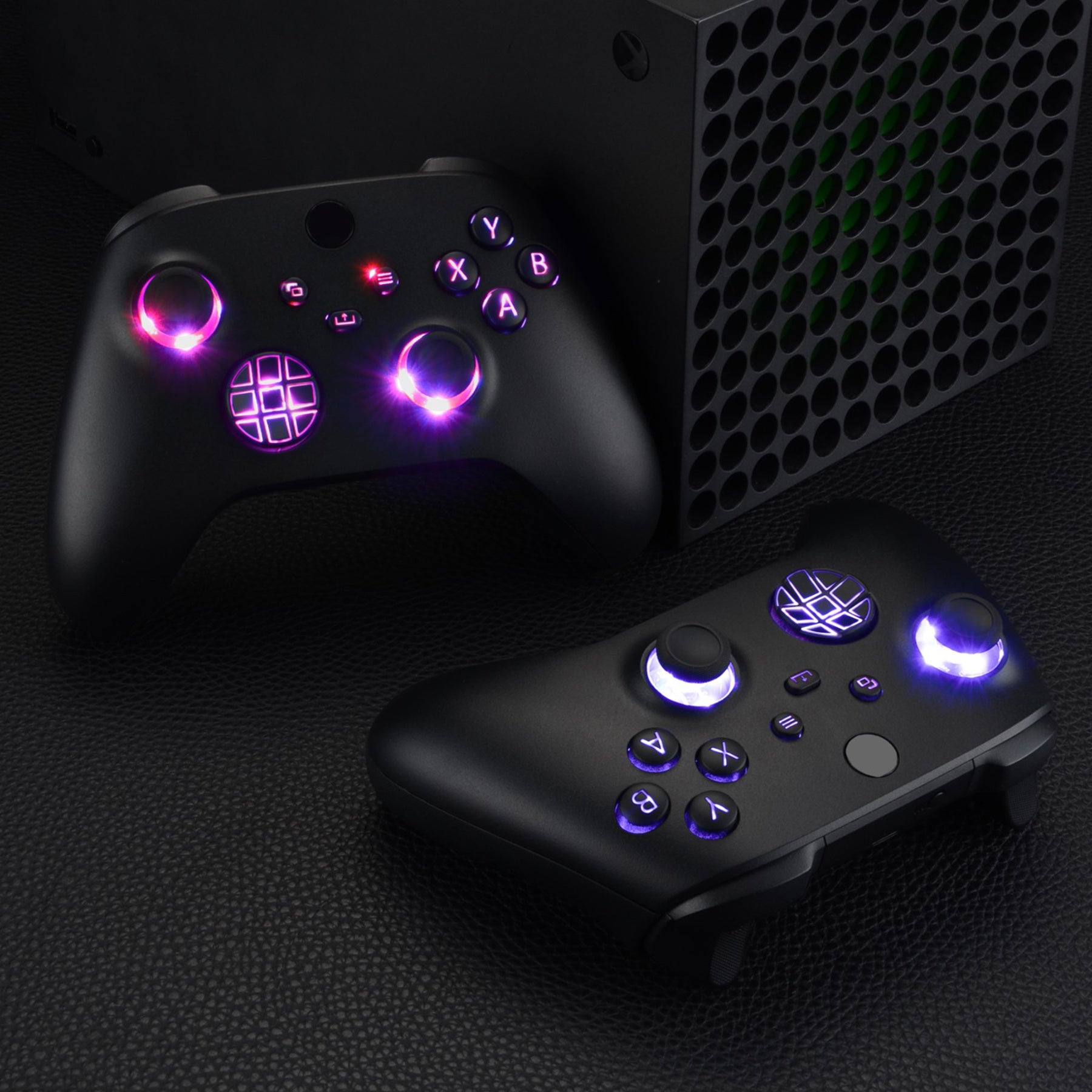 eXtremeRate Multi-Color LED Backlit Buttons DTF V2 Kit for Xbox Series X/S Controller - Black | Custom Gaming Controller Mod for Night Play & Competitive Gaming