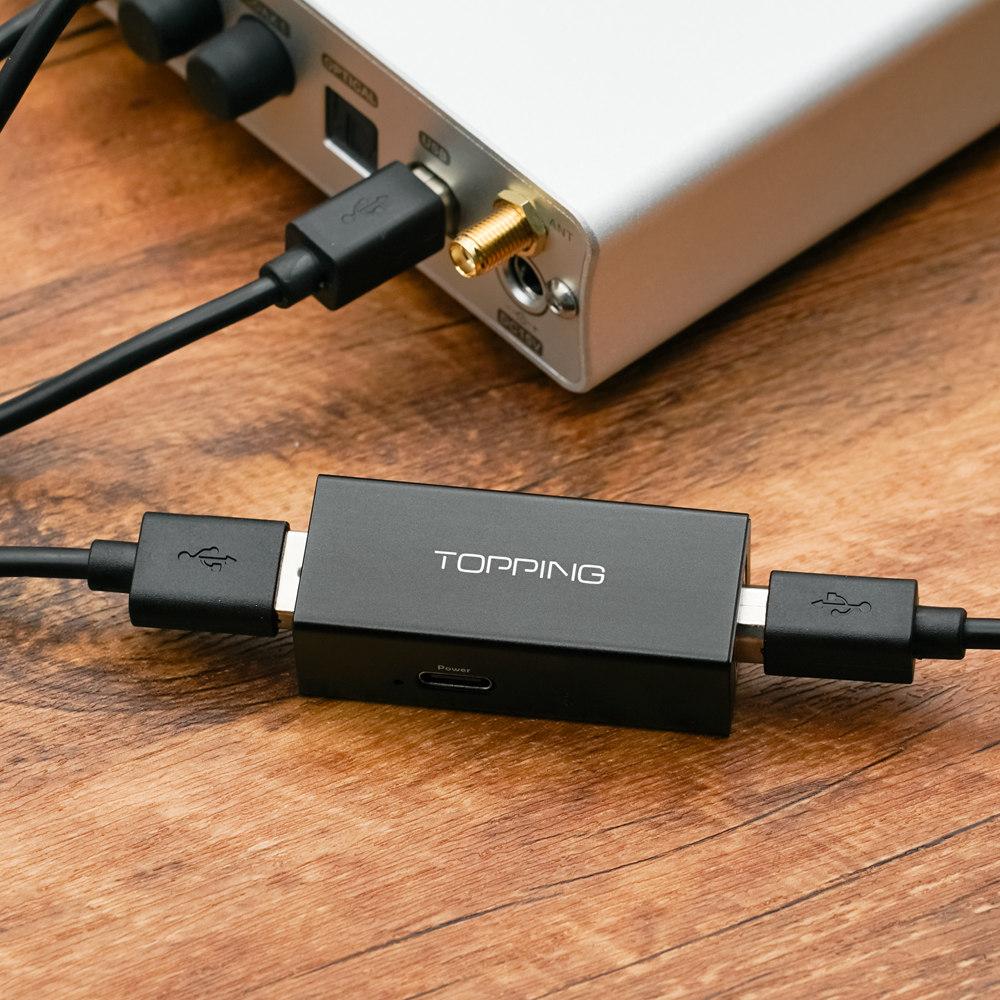 TOPPING HS01 USB 2.0 High Speed Audio Isolator - Eliminate Noise & Ground Loops for Clean Audio - Perfect for Home Studios, Podcasting & Professional Recording