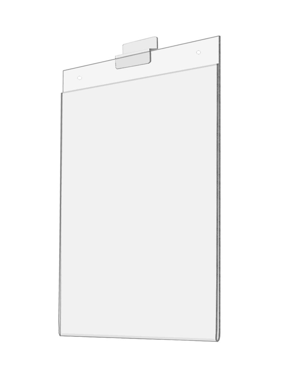 24 Pack Clear Acrylic Slatwall Sign Holders - 8.5