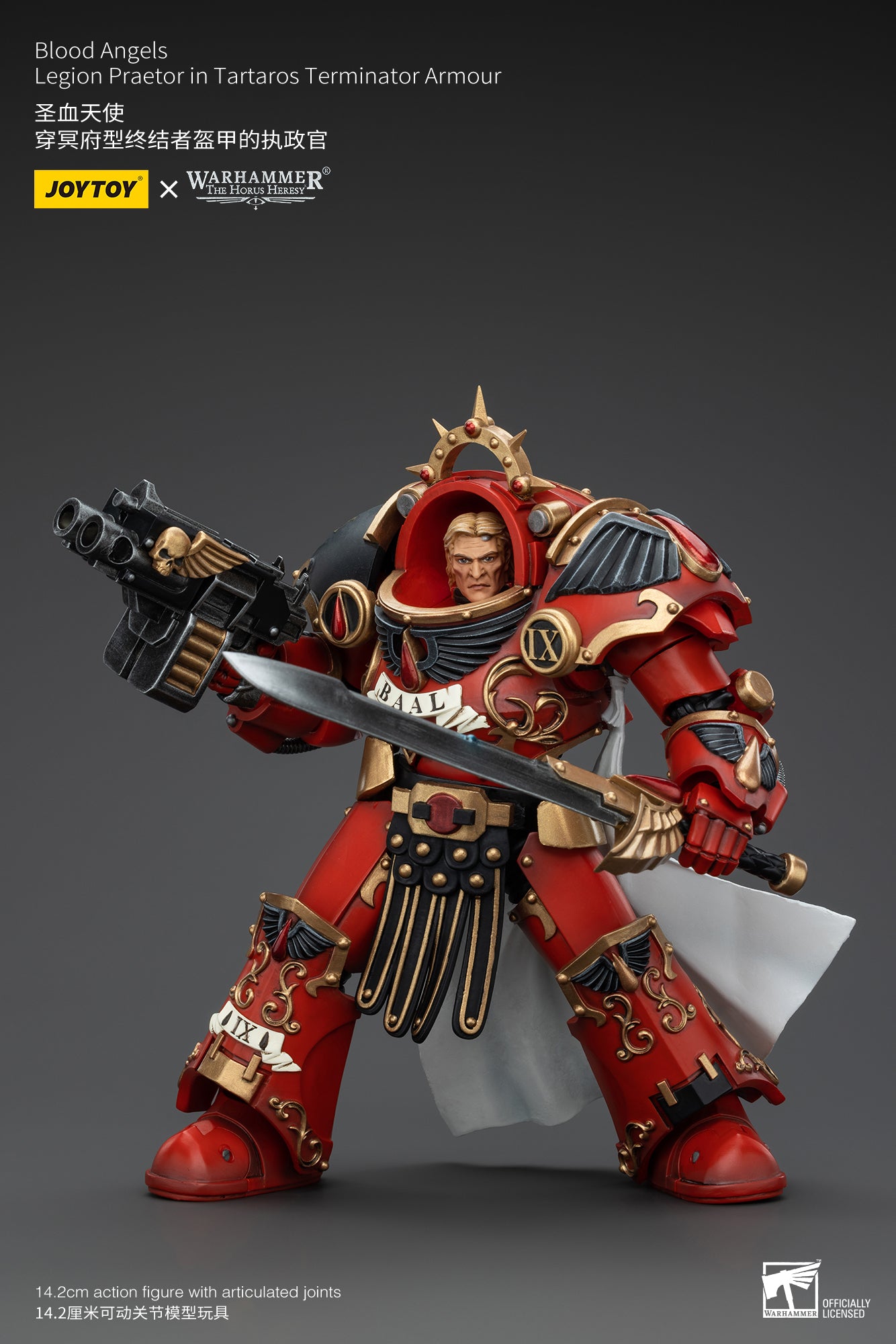 1/18 JOYTOY Warhammer The Horus Heresy Blood Angels Legion Praetor Action Figure in Tartaros Terminator Armor - Collectible Model for Display, Gaming & Warhammer 40K Fans