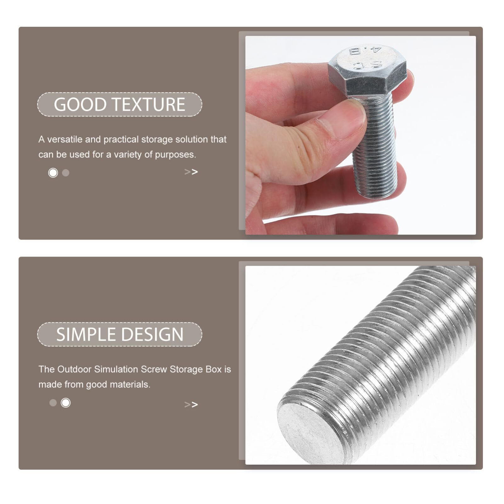 Uonlytech Secret Bolt Container - Hidden Metal Screw Storage Box for Cash, Jewelry & Valuables | Diversion Safe Stash Case | Small Silver Pill Box for Money Hiding | Perfect for Home Security, Travel & Emergency Use