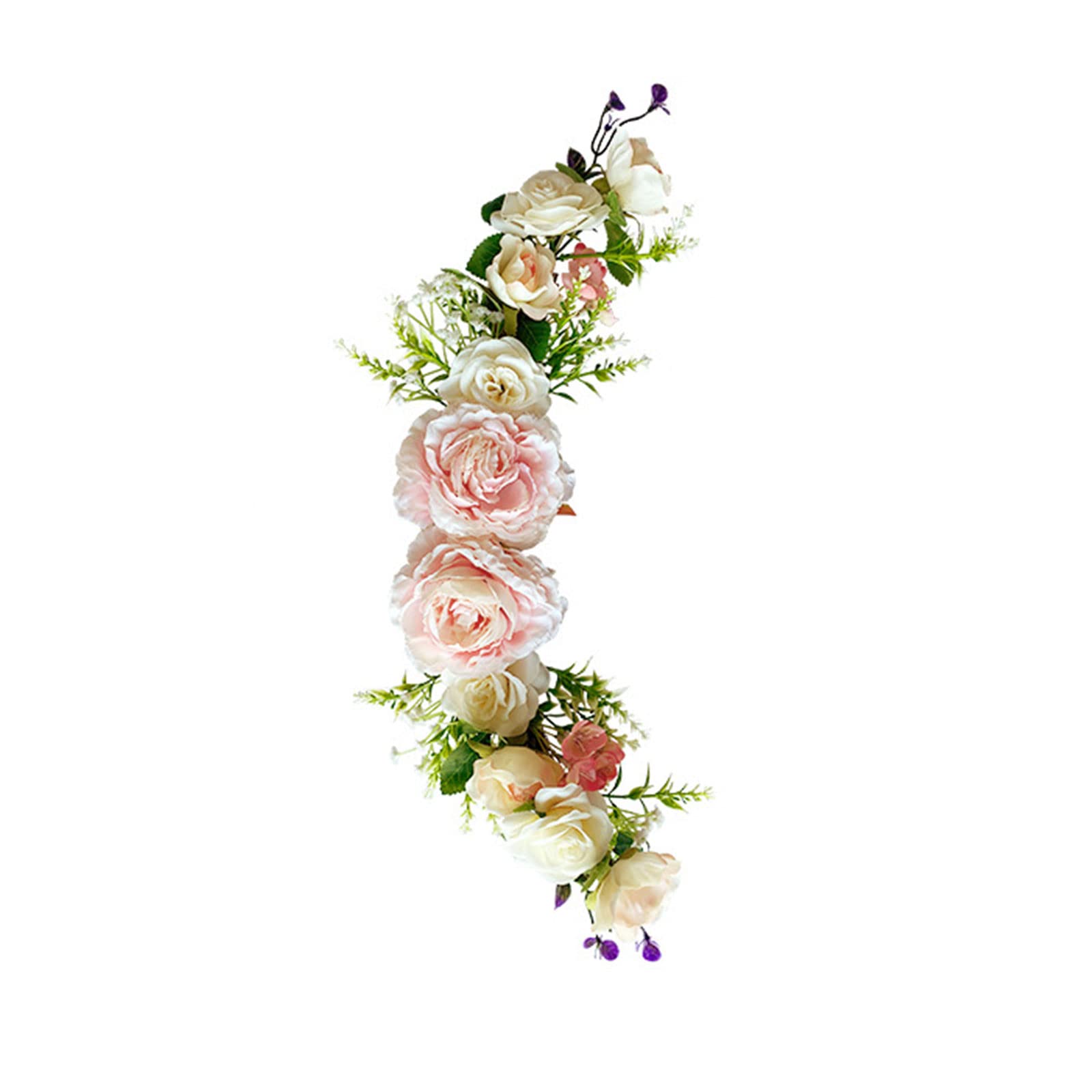 Artificial Rose Lintel Wreaths - Silk Flower Swag Garland for Wedding Arch, Door Decor, Party Backdrop | Elegant Floral Decor for Weddings, Home & Events (Rose #1)