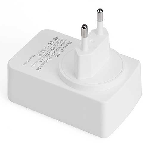 Earldom 5V 4.4A 4-Port USB Wall Charger with Fast Charging & Data Cable - Perfect for Home, Office, Travel Charging Multiple Devices Simultaneously