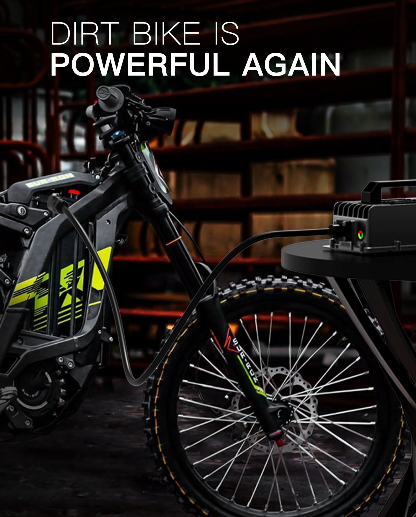 67.2V 10A Lithium Battery Charger for Segway Dirt eBike & Sur-Ron X LightBee - Waterproof E-Bike Power Adapter with Cooling Fan - Perfect for Off-Road Adventures and Long-Distance Riding