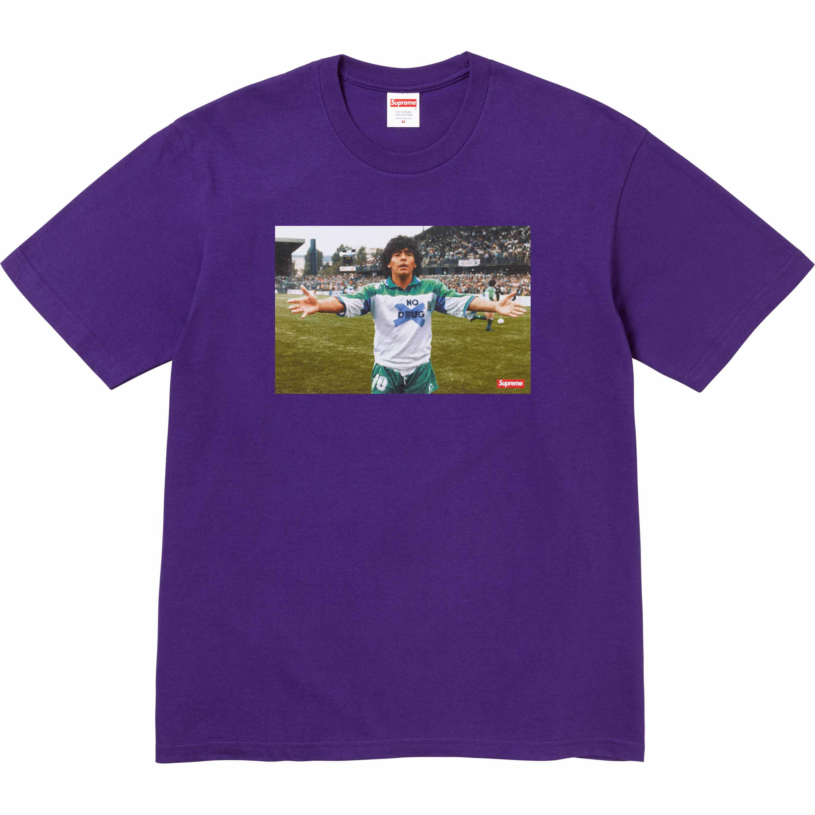 Supreme Maradona T-Shirt - Purple Vintage Soccer Jersey for Men & Women - Perfect for Casual Wear, Street Fashion & Football Fan Gifts