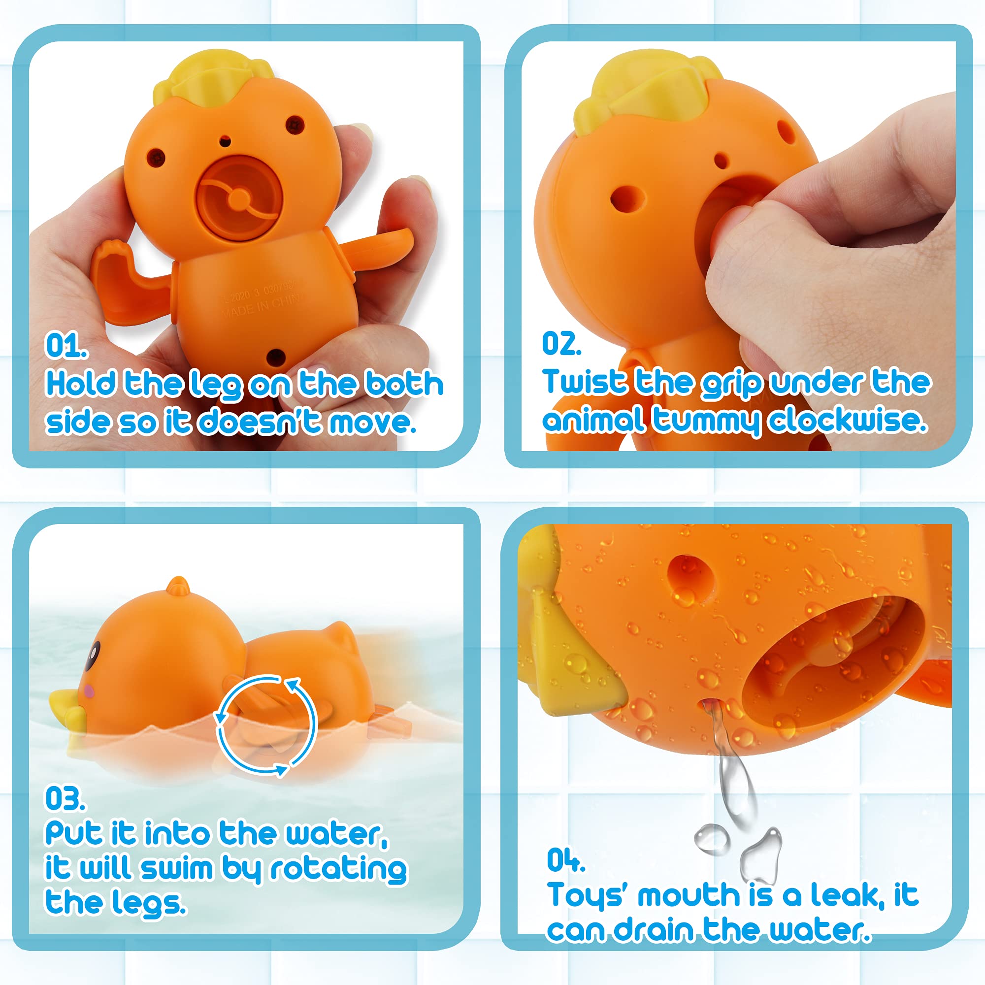 **Dwi Dowellin Magnetic Fishing Bath Toys for Toddlers - Wind-Up Swimming Fish, Duck & Whale Floating Water Toys for Kids & Baby - Safe, Mold-Free Bathtub Fun for Infants & Toddlers - Perfect for Bathtime Play & Early Learning**