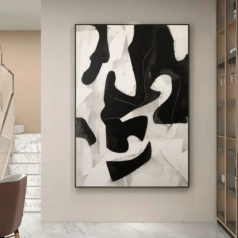 Abstract Tranquility Art Painting #WS005 - Modern Wall Decor for Living Room, Bedroom & Office - Calming Blue & White Contemporary Canvas Artwork