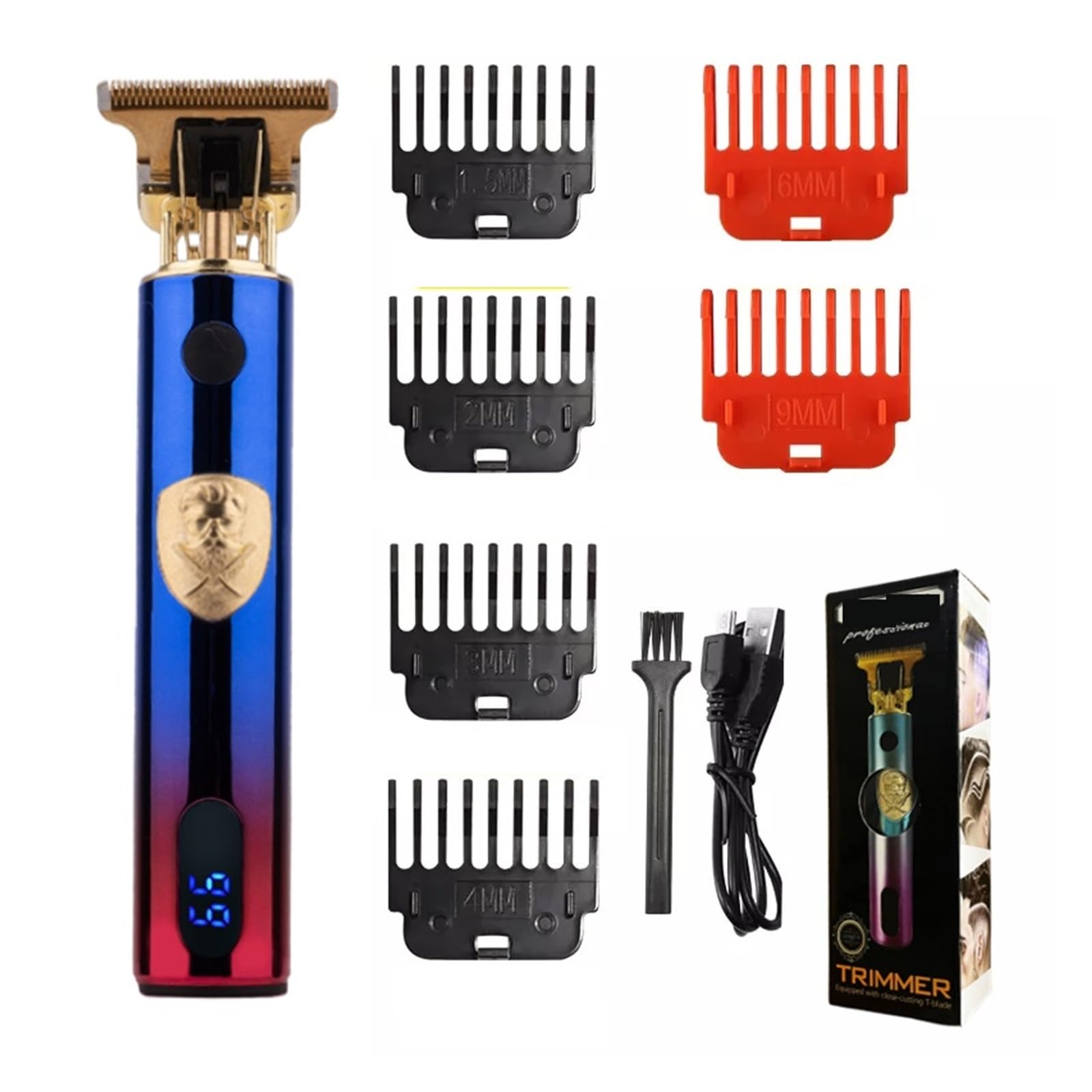 T9 LCD Electric Hair Clipper for Men - Precision Trimmer with Oil Shaving Head & ABS Black Design | Perfect for Home Grooming, Beard Trimming & Hair Styling