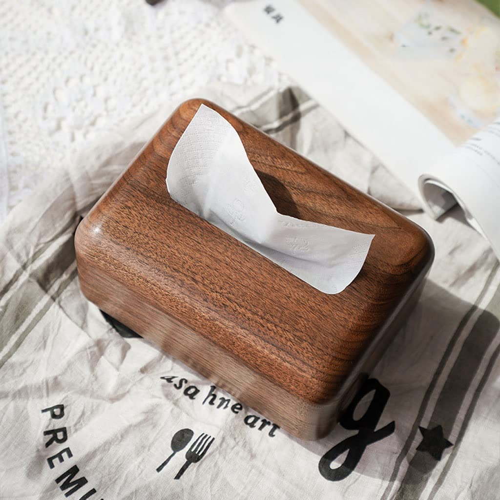 Modern Wooden Rectangular Tissue Box Cover - Elegant Bathroom Vanity & Bedroom Decor for Nightstands, Dressers, Desks & Office Spaces - Home & Office Tissue Paper Holder Organizer