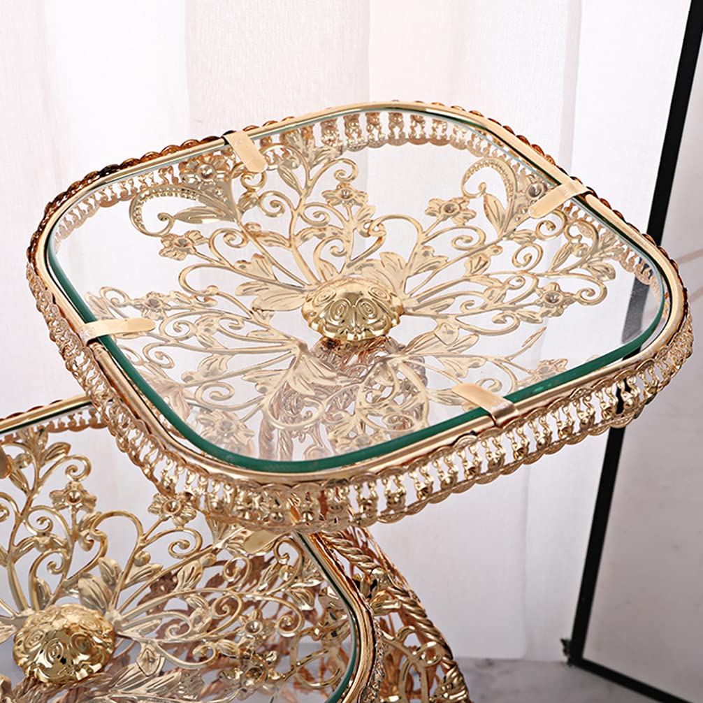 3-Tier Glass Cake Stand with Iron Rack - Elegant Dessert Display for Cupcakes, Fruits & Snacks | Perfect for Tea Parties, Weddings & Home Decor Serving Tray