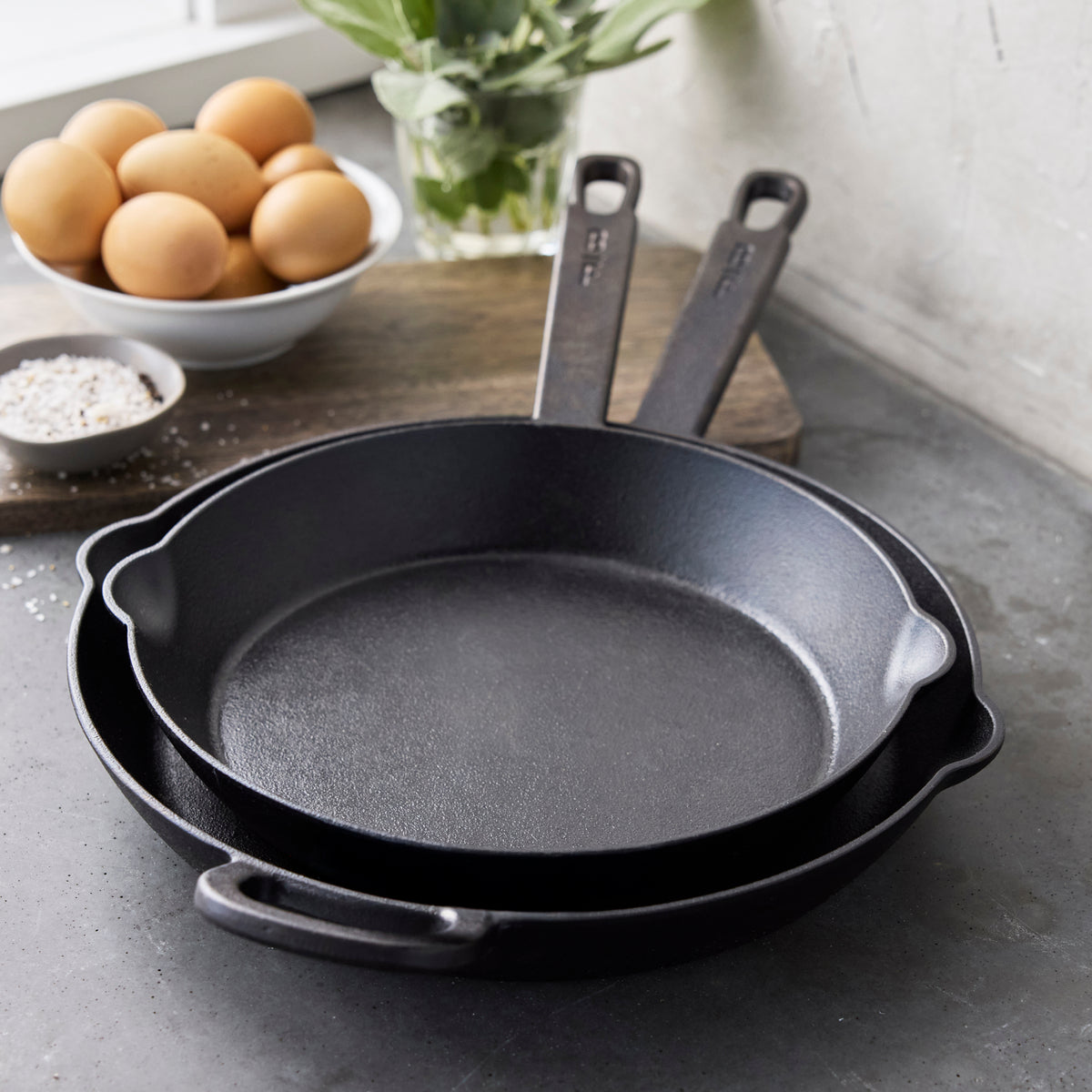 Bobby Flay by GreenPan 8-Inch & 10-Inch Cast Iron Skillet Set - Nonstick Cookware for Searing, Frying & Baking - Perfect for Stovetop, Oven & Grill Use