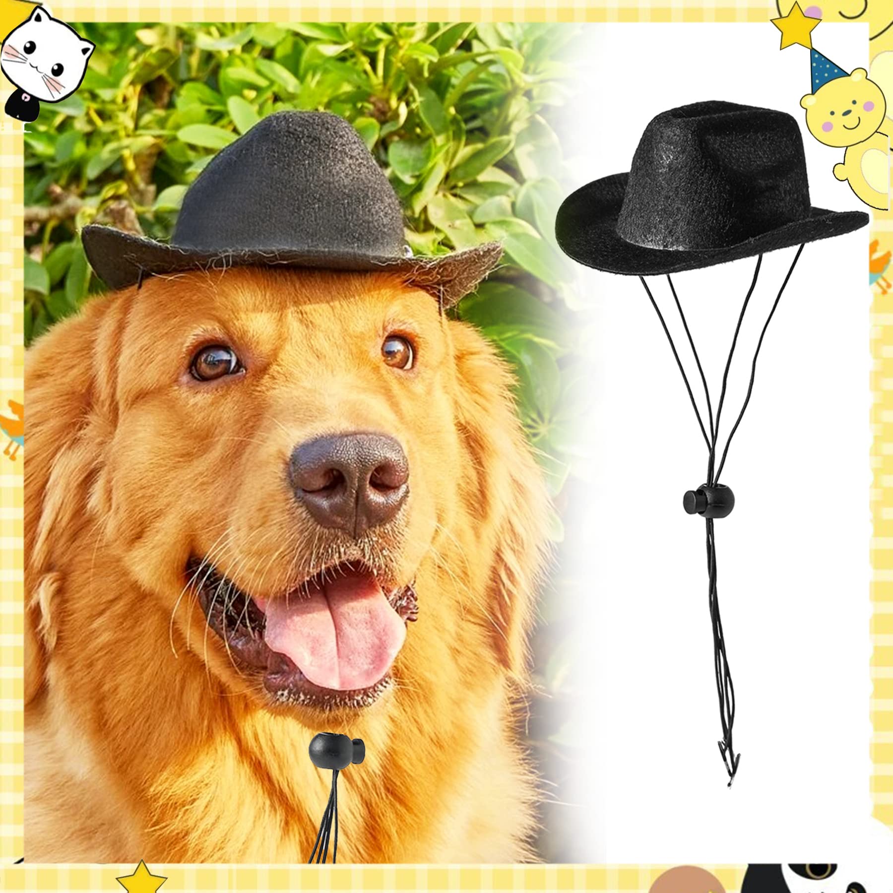 5pcs Adjustable Small Dog Cowboy Hats - Western Puppy Cowgirl Costume Accessories for Halloween, Christmas & Cosplay Parties - Perfect for Pets, Kittens & Small Animals