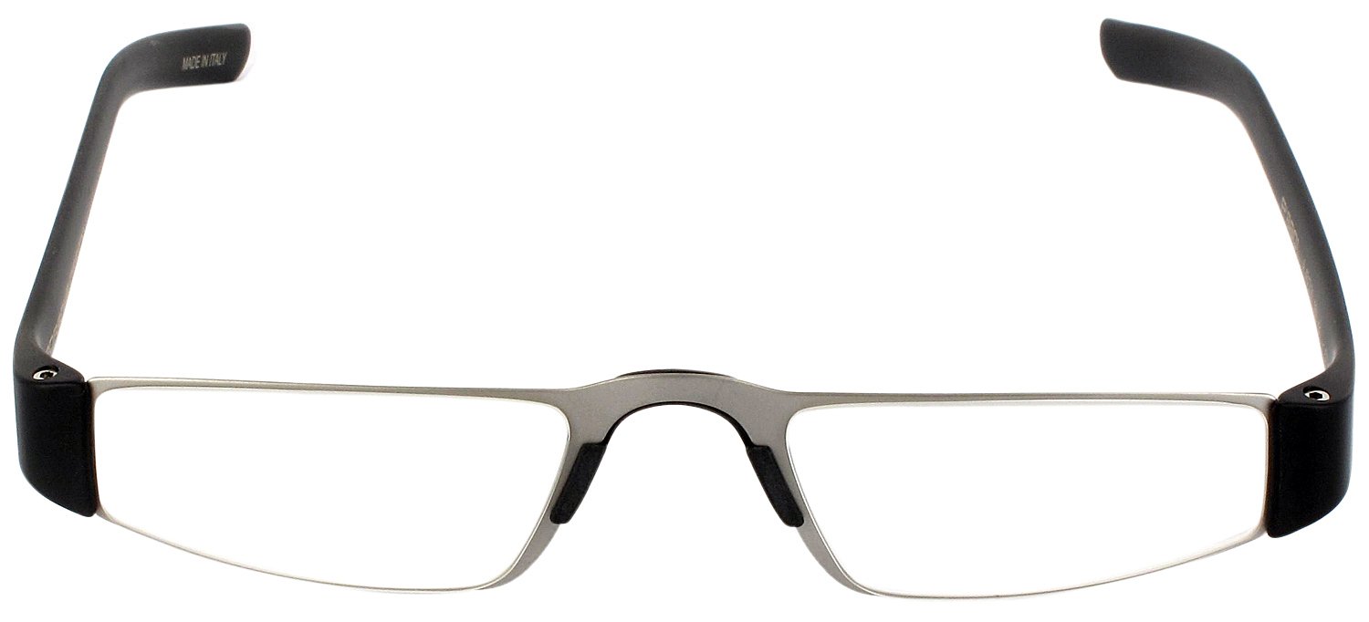 Porsche 8801 Titanium Black Half Frame Reading Glasses +2.50 Strength - Stylish Single Vision Readers for Men & Women - Perfect for Reading, Office Work & Computer Use