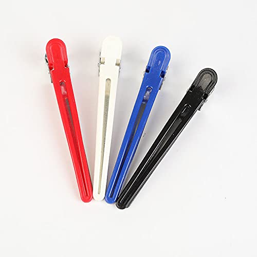 Ghelonadi 12-Pack ABS Plastic & Stainless Steel Hair Sectioning Clips - Professional Salon Hair Styling Tools for Cutting, Coloring & Styling (Multicolor)