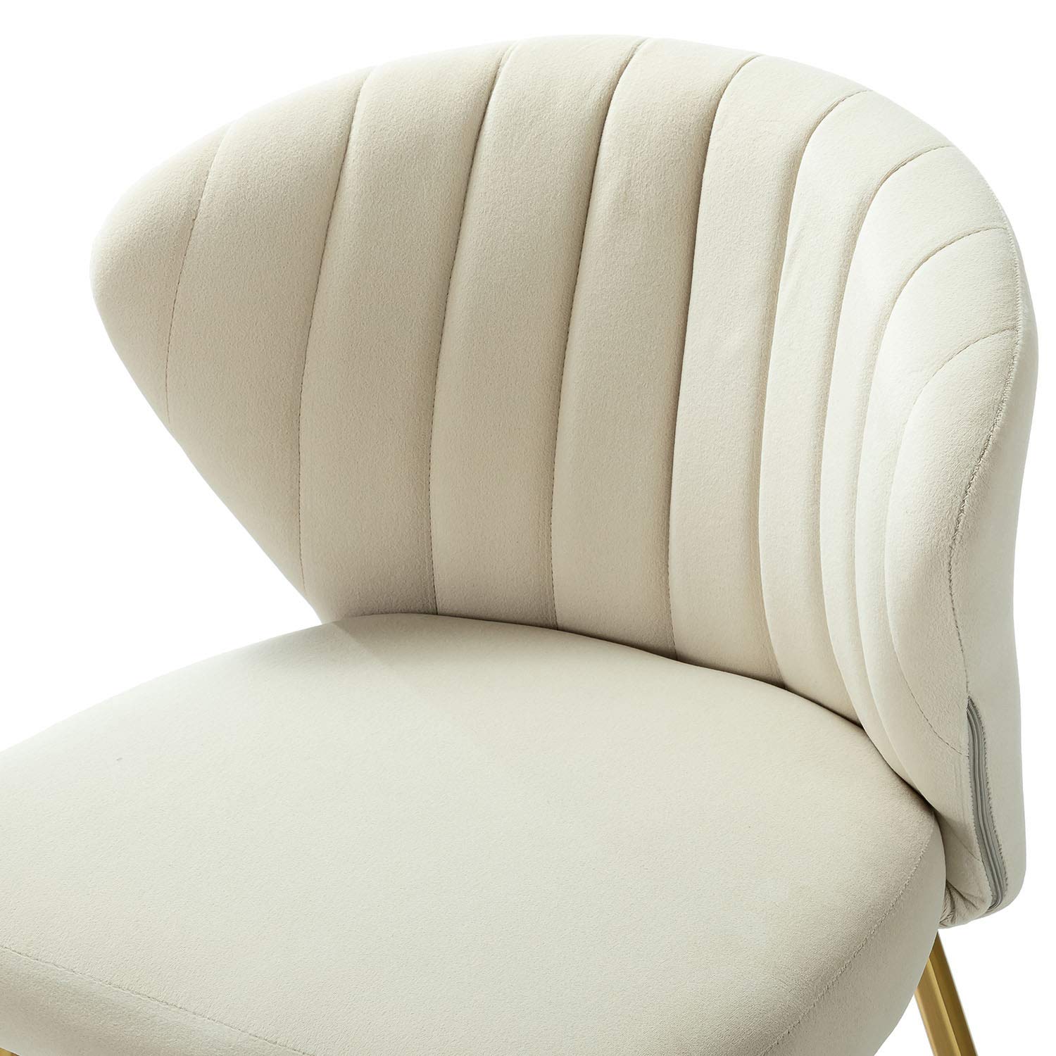 TINA'S HOME Velvet Dining Chairs Set of 2 - Modern Upholstered Side Chairs with Golden Metal Legs, Small Armless Accent Chairs for Living Room, Kitchen, Bedroom & Beauty Salon - Perfect for Dining Sets, Home Decor and Small Space Interior Design