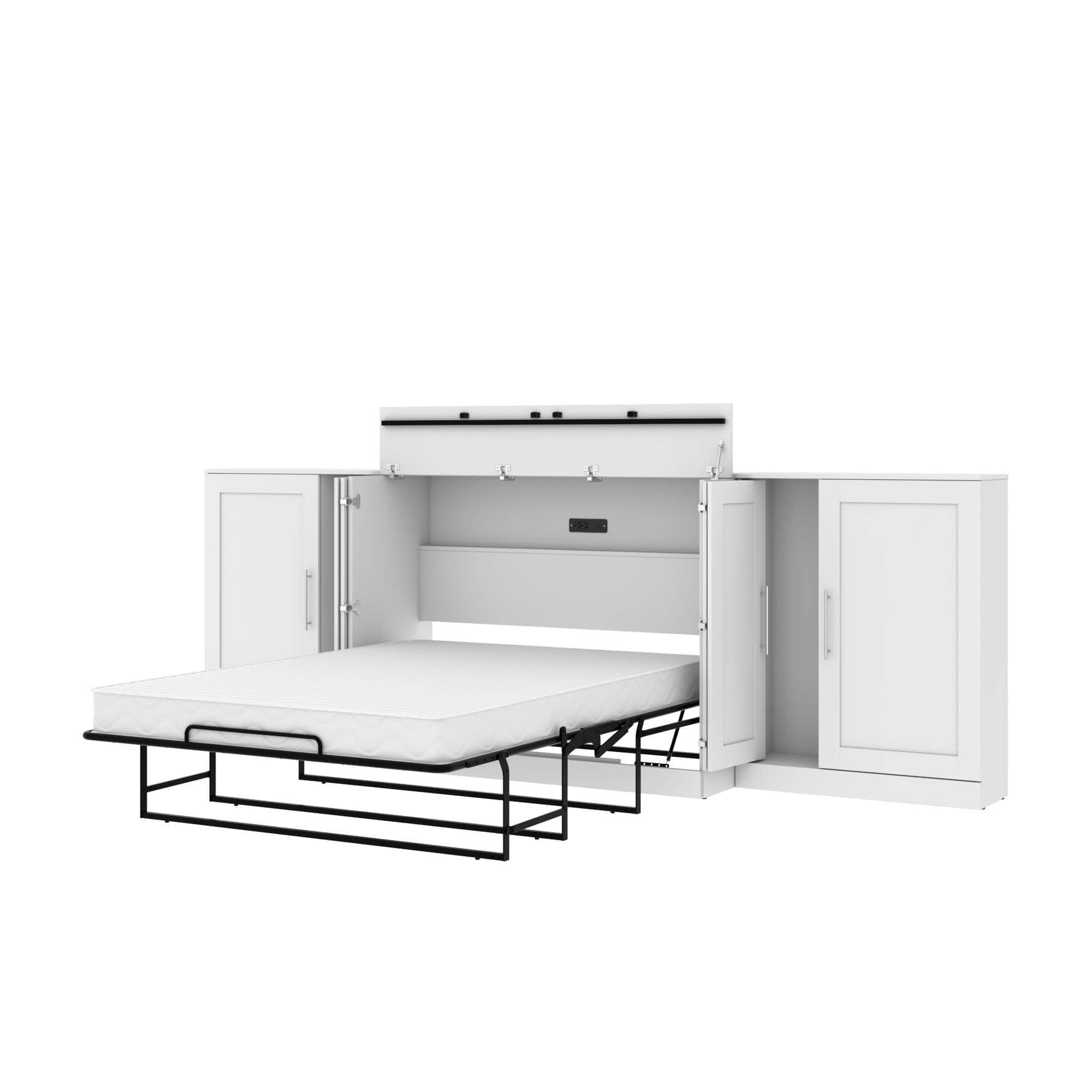 Pur Full Murphy Cabinet Bed with Mattress & 2x36