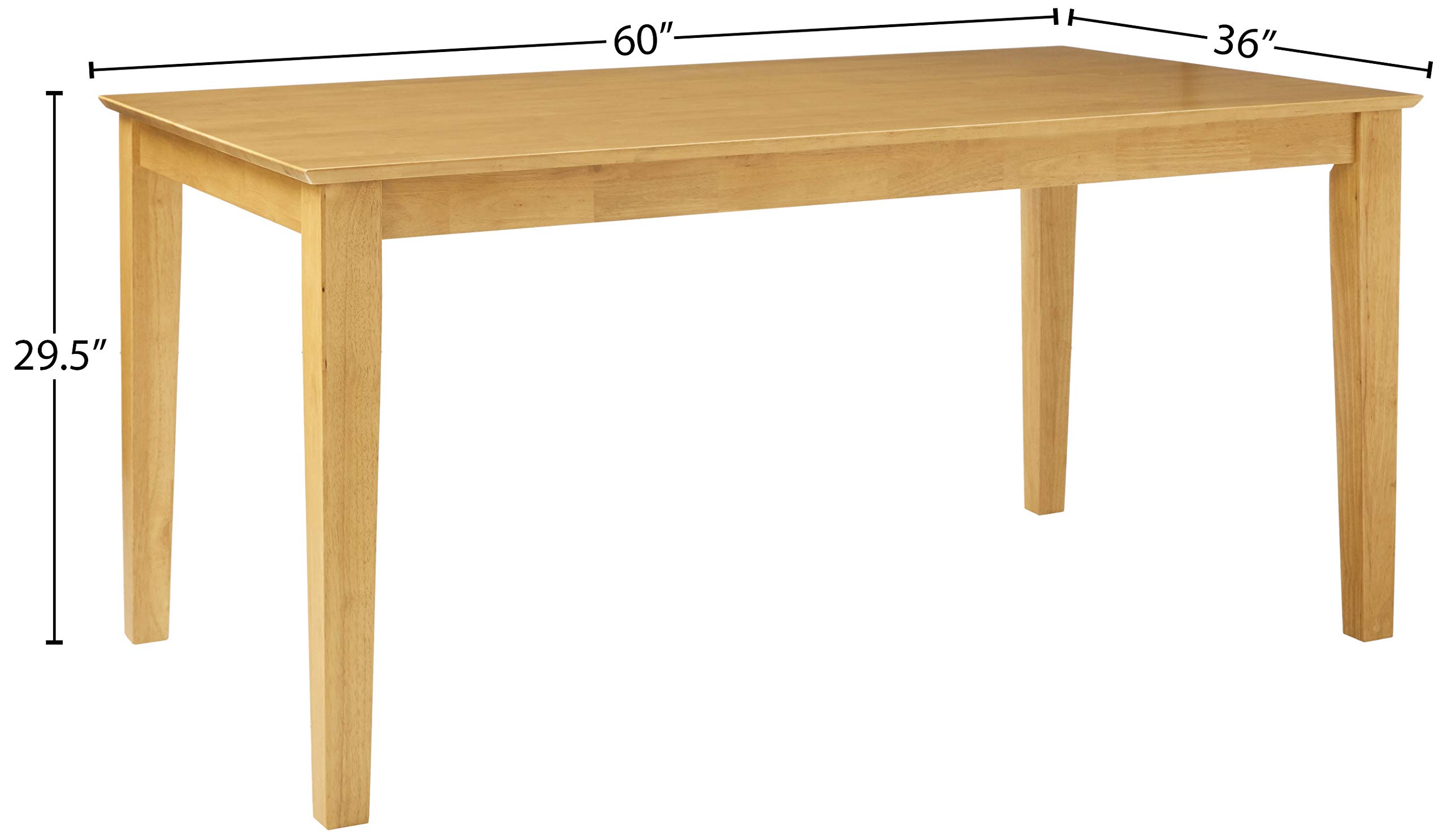 East West Furniture CAT-OAK-S Capri Solid Oak Kitchen Dining Table - 36x60 Inch Rectangle Table with Sturdy Legs for Dining Room, Kitchen, or Breakfast Nook | Perfect for Family Meals and Entertaining Guests