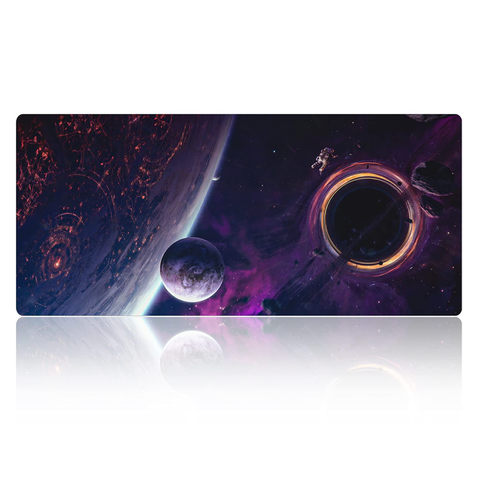 ECHZOVE Space-Themed Mouse Pad - Extra Large 35.5 x 15.75 Inches Gaming Desk Mat for PC, Office & Home Use - Astronaut Design Ergonomic Mousepad for Gamers and Professionals
