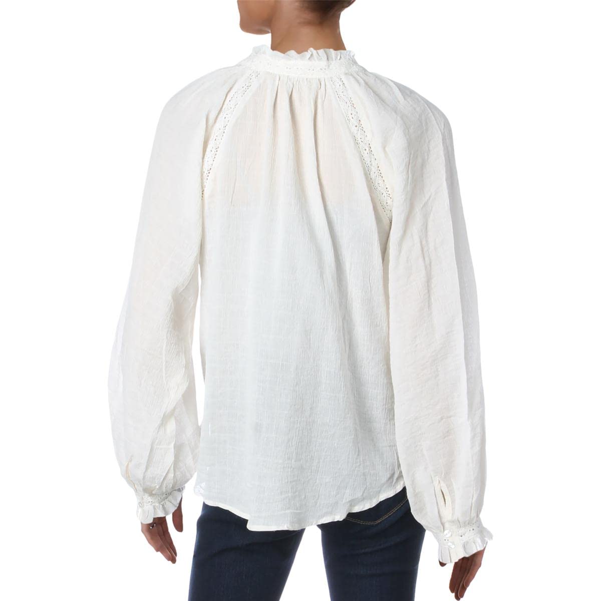 Free People Sivan Embroidered Blouse - Boho Chic Floral Lace Top for Women | Perfect for Summer Festivals, Date Nights & Casual Outings