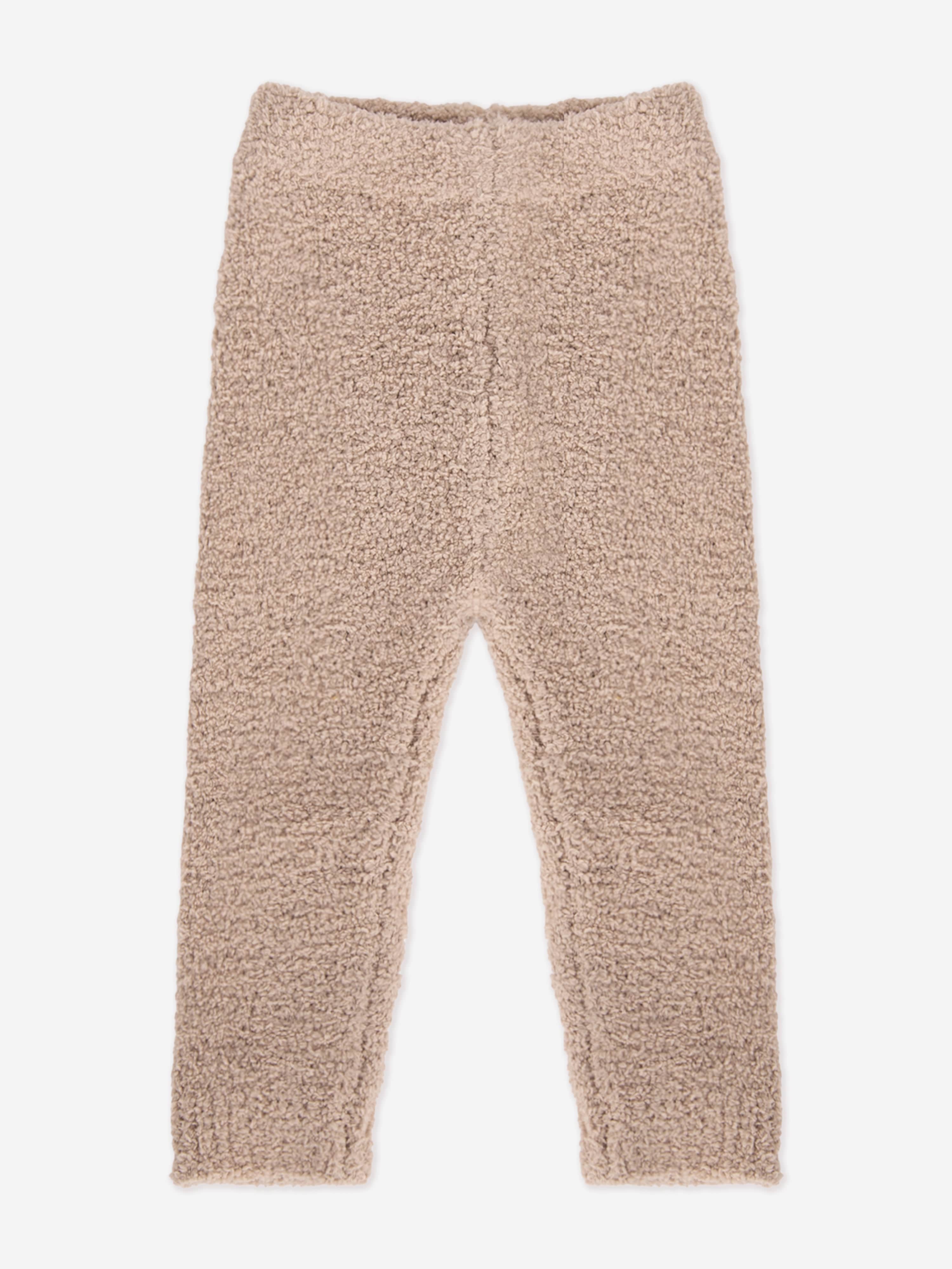 7AM Enfant Baby Fuzzy Leggings - Soft Warm Winter Leggings for Infants & Toddlers (Beige) - Perfect for Cold Weather, Playdates & Nursery Outfits