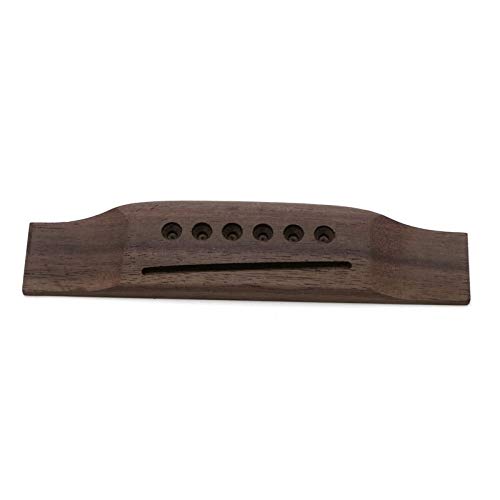 6 String Rosewood Saddle Thru Guitar Bridge for Acoustic & Folk Guitar - Premium Replacement Guitar Parts - Perfect for DIY Guitar Repair & Upgrades